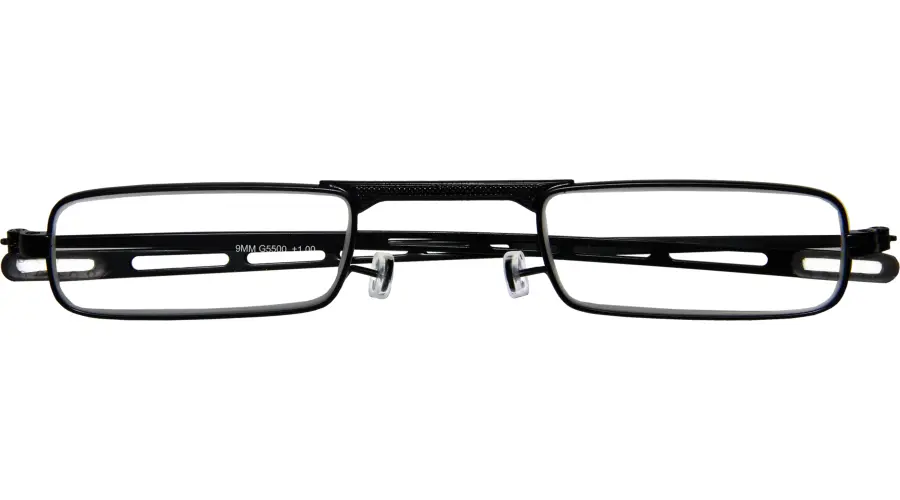 Schwarze Reise-Lesebrille Modell 9 MM mit robuster Fassung