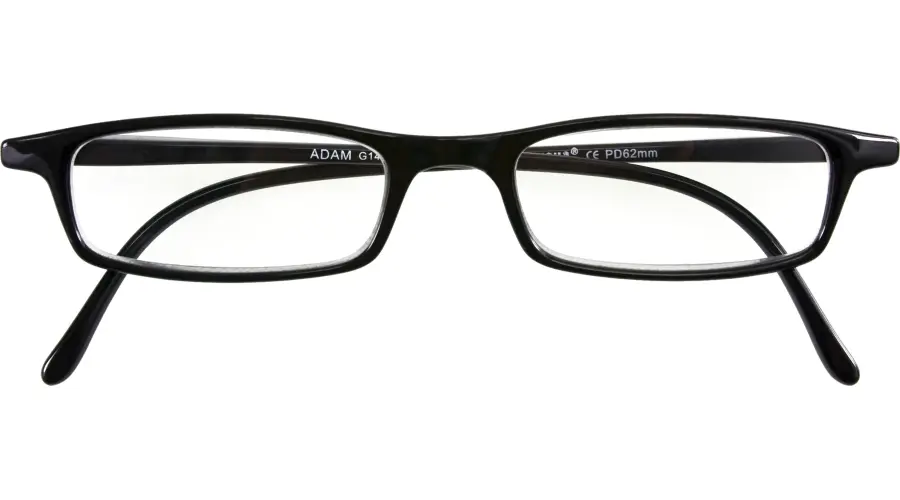 Schwarze Kunststofflesebrille ADAM mit Federtechnik für optimale Passform