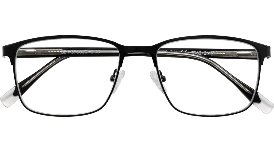 500 Schwarze Lesebrille BEN mit Federscharnier und Etui