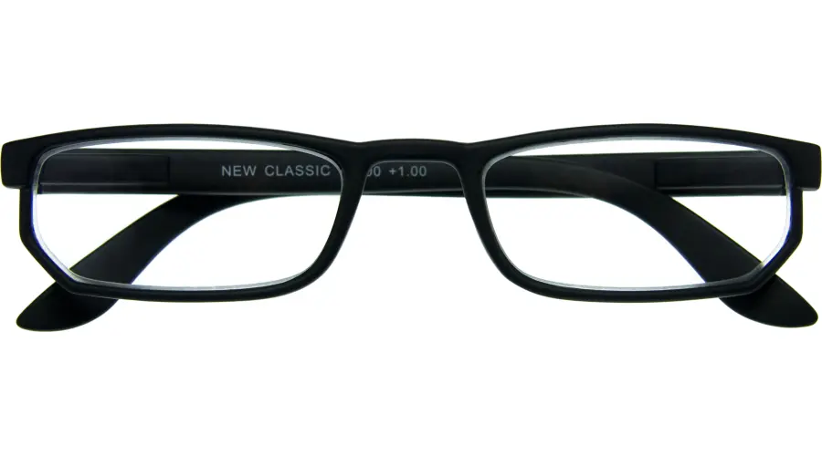 CLASSIC G0300 schwarze Kunststoff-Halbbrille mit +1.00 Dioptrien