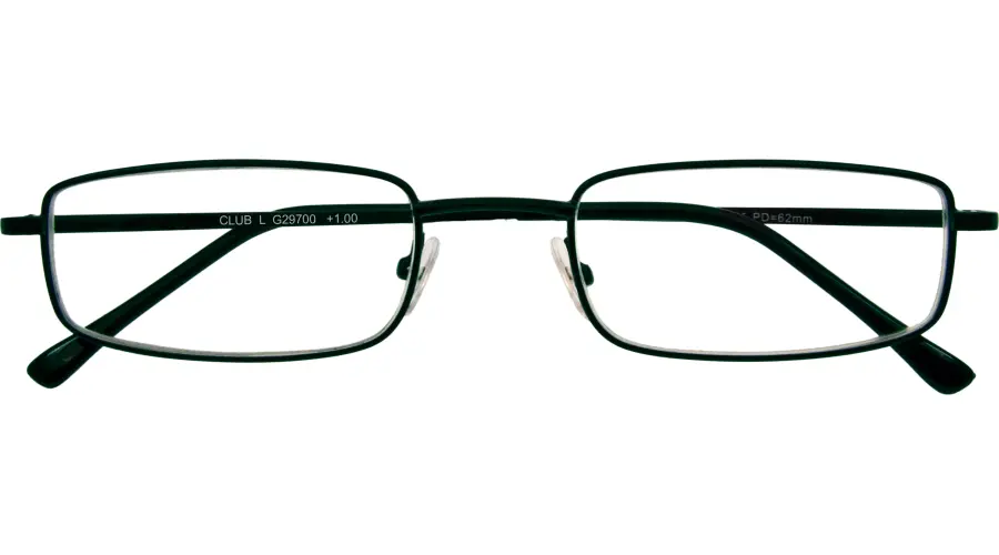 CLUB L G29700 schwarze Metall-Halbbrille mit Federtechnik und +1.00 Dioptrien