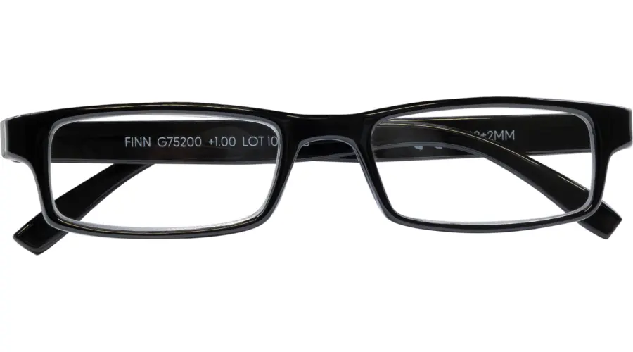 500 Lesebrille FINN G75200 schwarz mit Kunststoff-Halbbrille und +1