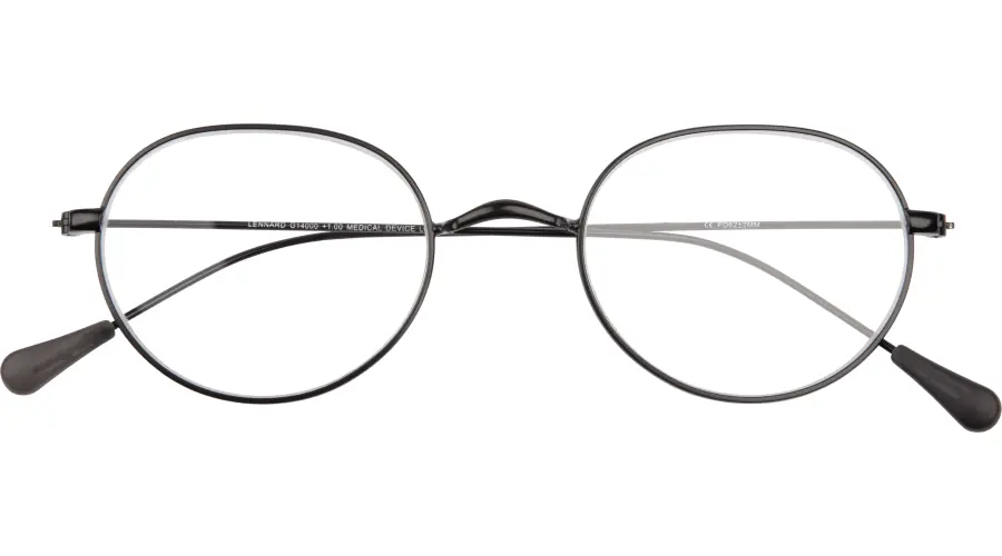 500 LENNARD G14000 edle Fertiglesehilfe mit schwarzer Metallfassung und W-Steg