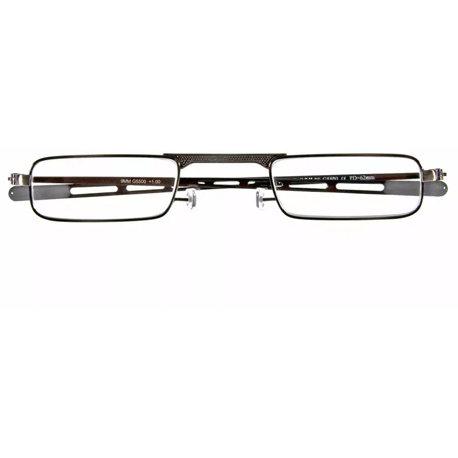 500 Fertiglesehilfe I Need You 9 MM G5500 in antik silber, rechteckige Gläser, schlankes Design, präsentiert auf einem weißen Hintergrund.