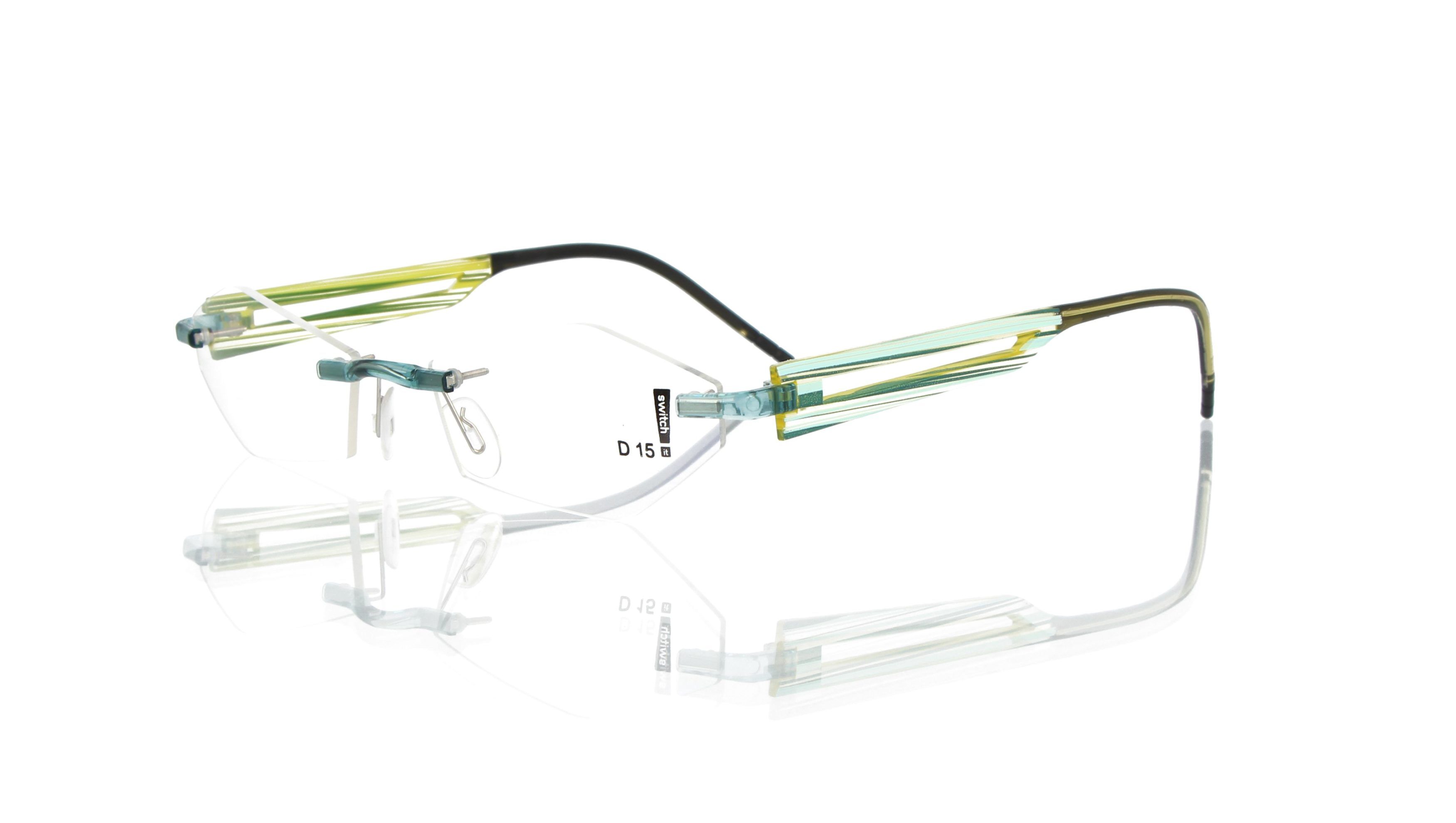 Switch It Garnitur 2440 Damenbrille Style Gelb Druck Petrol Mint (2)