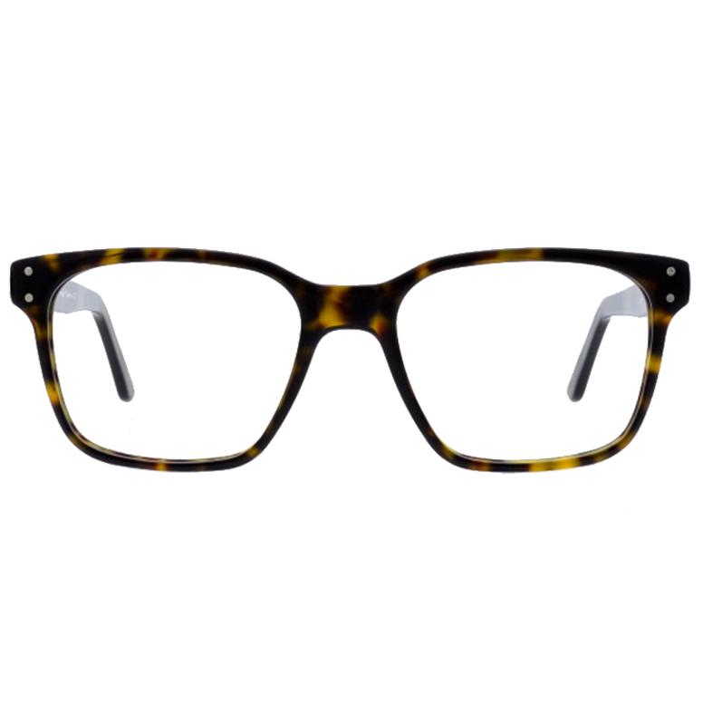 benno09 Unisexbrille Colibris Benno mit eckigem, havannafarbenem Gestell, Vorderansicht.