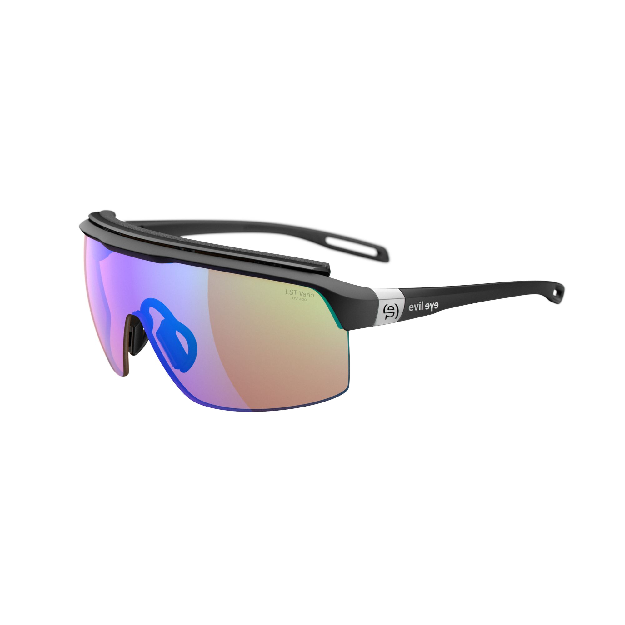 Sonnenbrille Sportbrille Evil Eye Traileyex Pro E016 E016 75 9100 Black Matt Lst Bright Vario Blue Mirror Bg White Sid