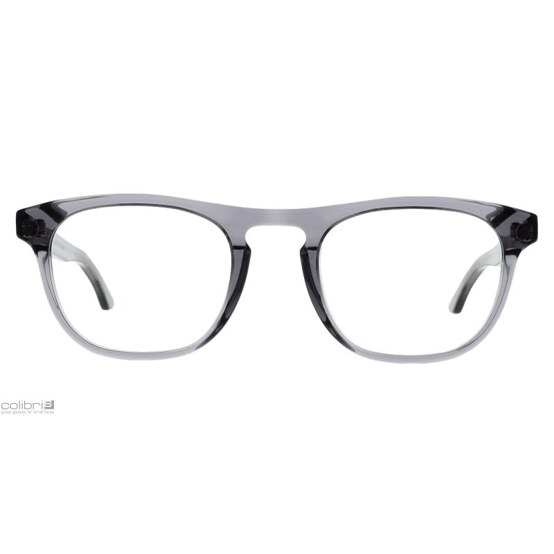 Herrenbrille Colibris Till mit rechteckigem, transparent-grauem Gestell, frontal dargestellt.