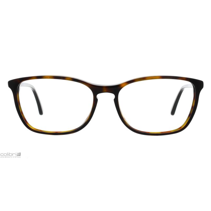 Damenbrille Colibris Hanna mit rechteckigem, braun-meliertem Rahmen, frontal abgebildet.