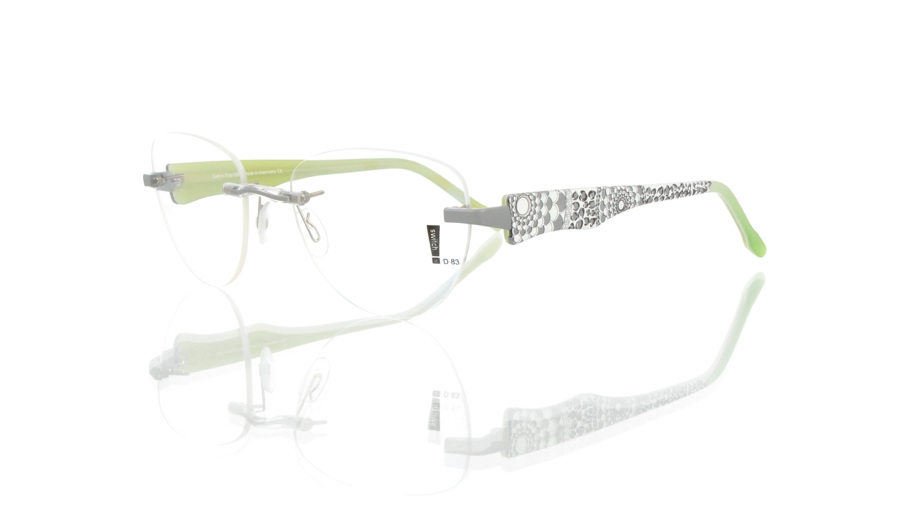 Switch It Garnitur 2492 Damenbrille Weiß Grau Schwarz Innen Lime (2) Switch It Garnitur 2492 Damenbrille Weiß Grau Schwarz Innen Lime (2)