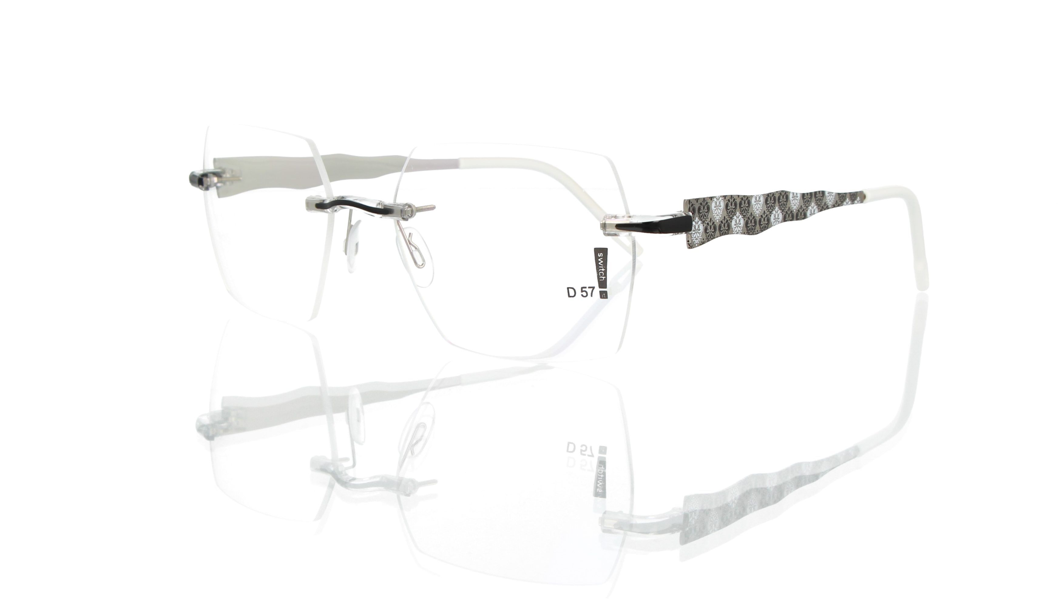 Switch It Garnitur 3319 Damenbrille Palladium Weiß Schwarz Innen Palladium Matt (2) Switch It Garnitur 3319 Damenbrille Palladium Weiß Schwarz Innen Palladium Matt (2)