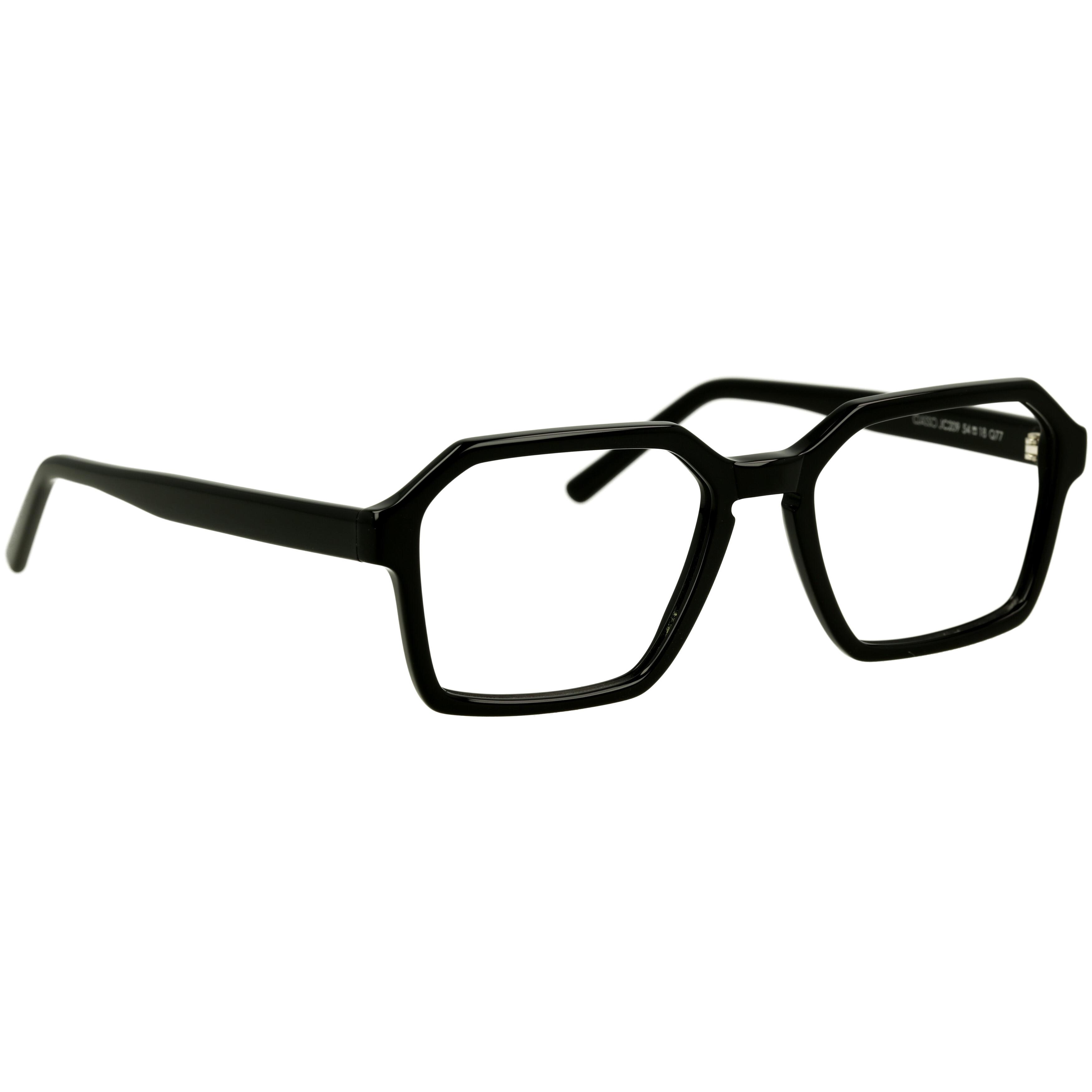 Herrenbrille Johann von Goisern JC209 mit schwarzem, achteckigem Rahmen und schlichten Bügeln in modernem Design.