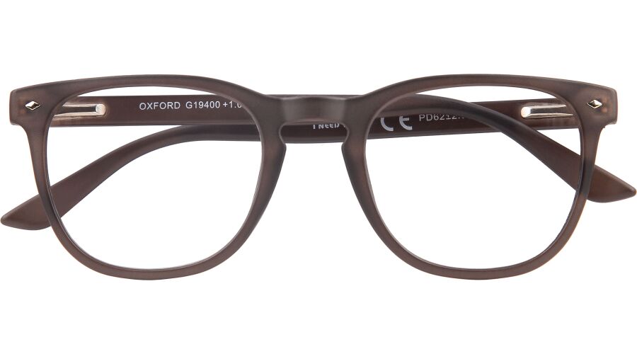 500 OXFORD Fertiglesebrille in anthrazit mit Federtechnik und Etui