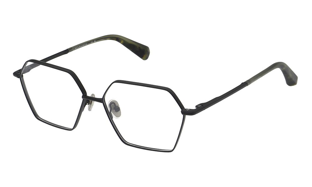 All Saints ALS3013 Unisexbrille in Schwarz mit vieleckiger Form