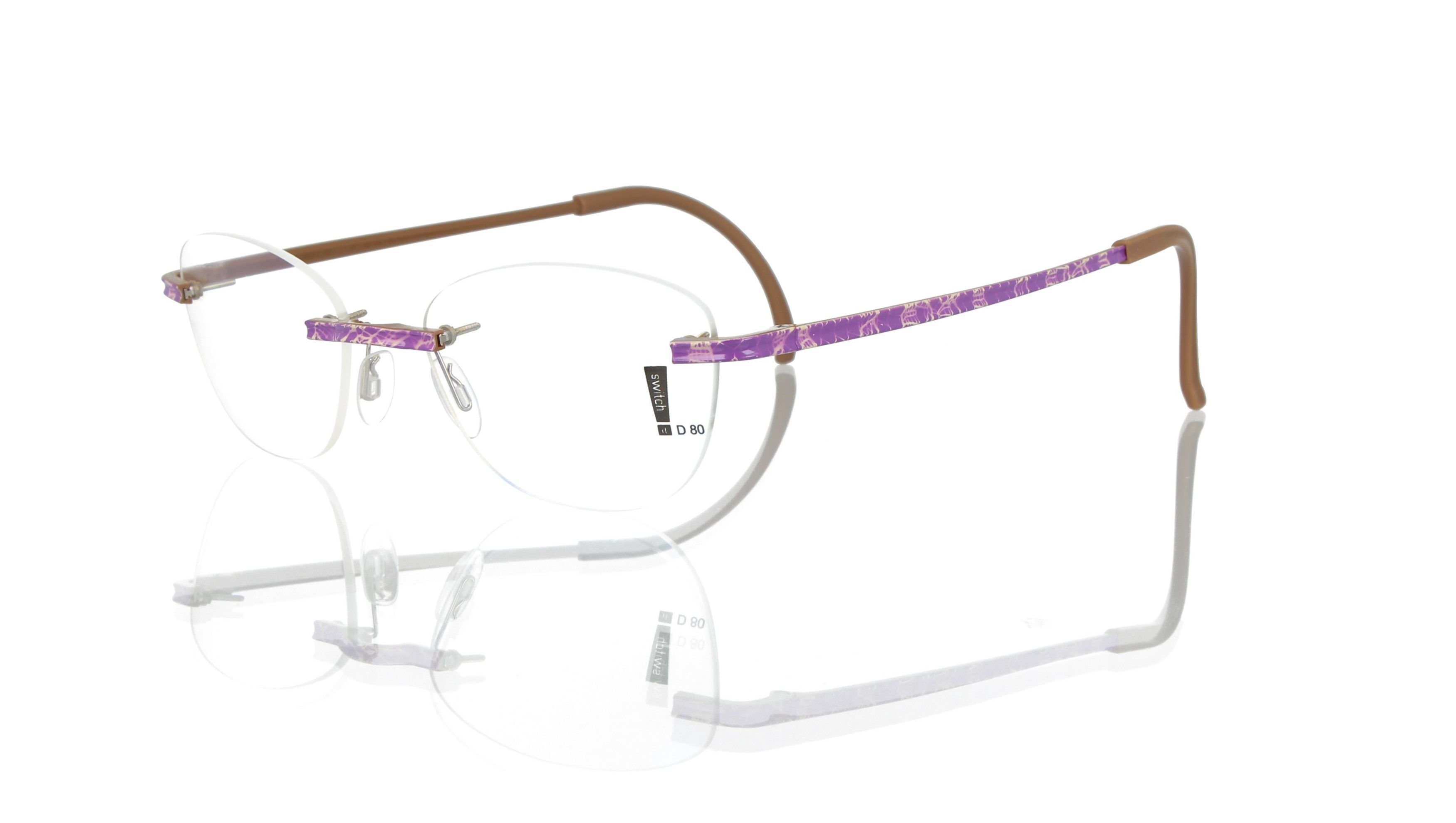 Switch It Garnitur 1010 Damenbrille Braun Opak Creme Violett (2)
