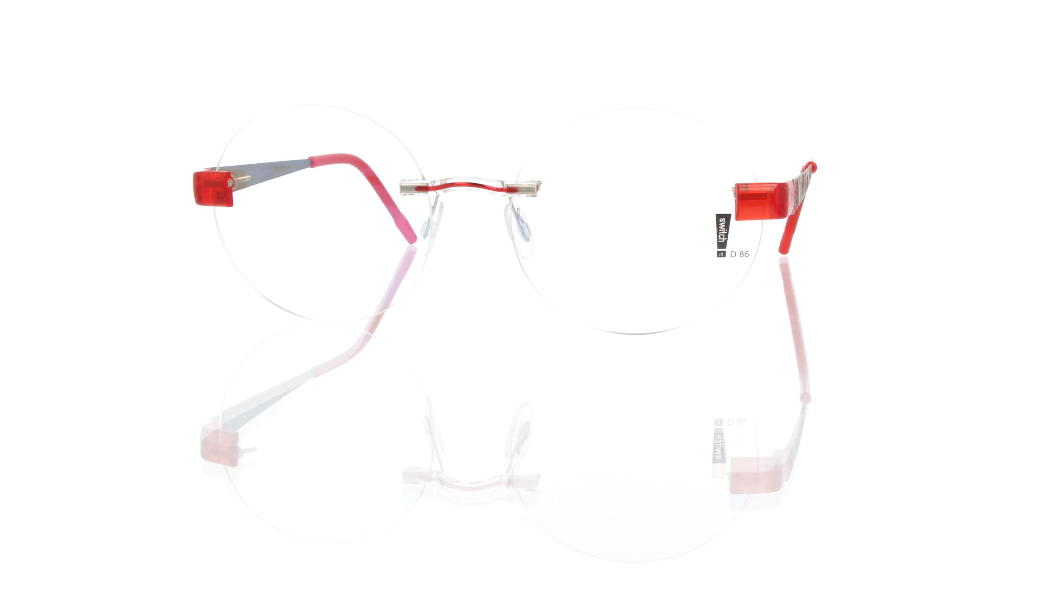 Switch It Garnitur 3312 Damenbrille Palladium Matt Rot Weiß (24)