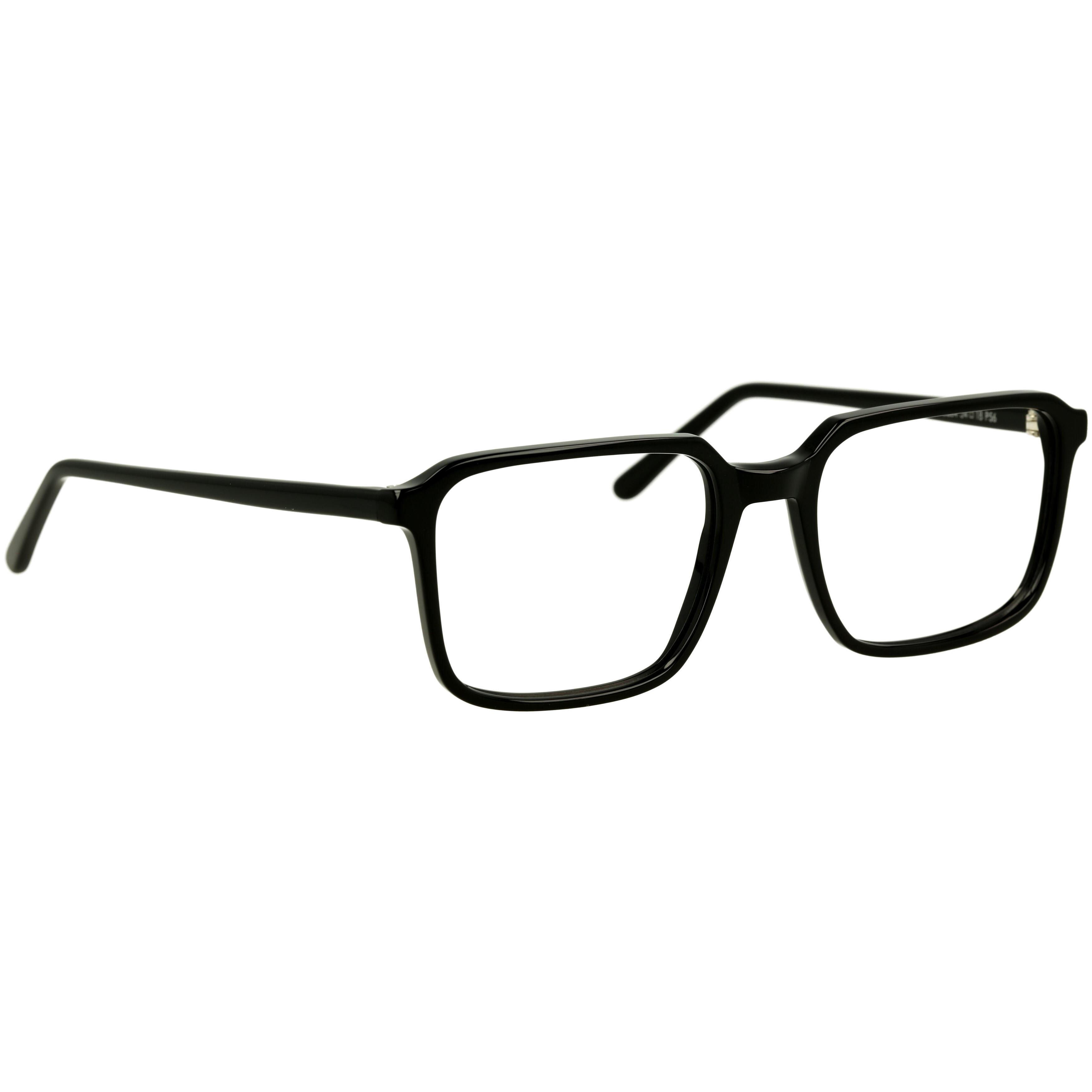 Unisexbrille Johann von Goisern JC204 mit rechteckigem, schwarzem Rahmen und schlanken Bügeln, zeitloses Design.