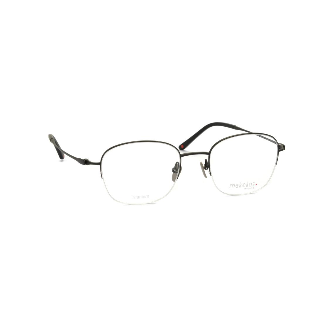 Unisexbrille makellos ME 1058 mit schmalem, metallischem Rahmen und klaren Gläsern.