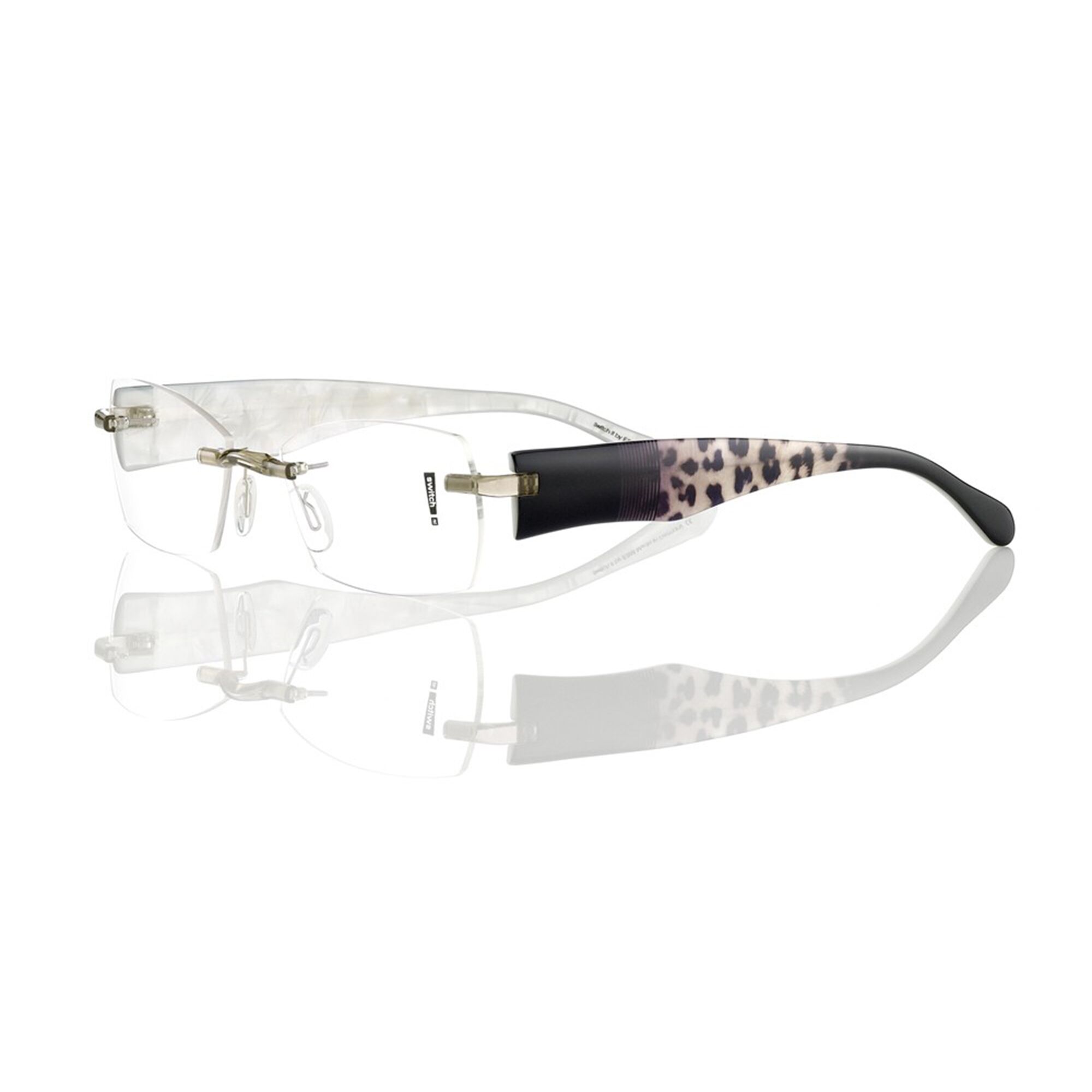 Switch It Garnitur 284 Damenbrille Schwarz Leopard