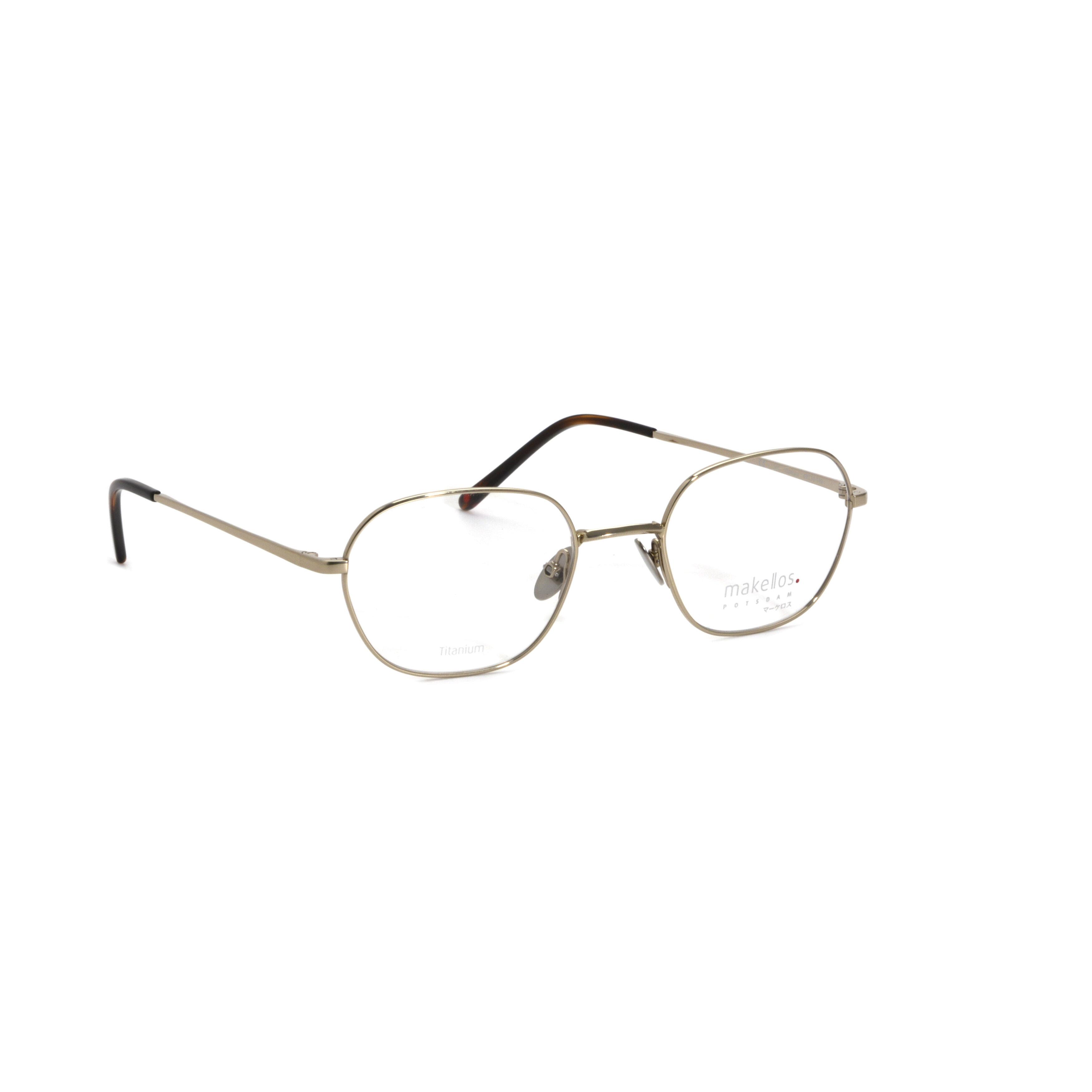 Herrenbrille Makellos ME 1076 mit runden, dünnen Metallrahmen auf weißem Hintergrund.