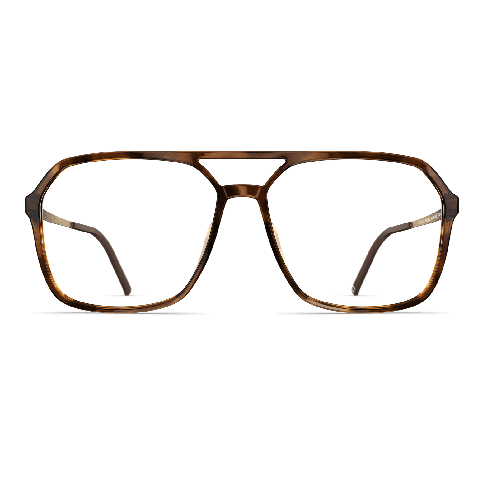 Herrenbrille Neubau Rupert T131 in Rechteckform mit braunem Rahmen und schlanken Bügeln, modernes Design.