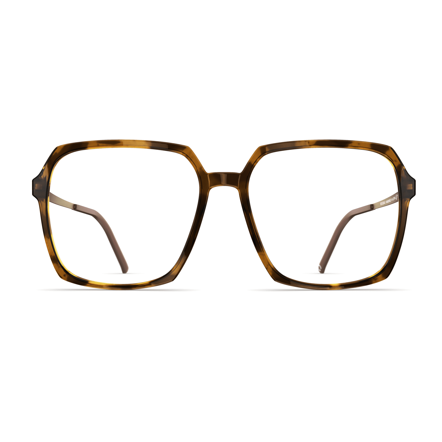 Damenbrille Neubau Katharina T141 mit eckigem Gestell in Havanna-Farbe, frontalansicht.