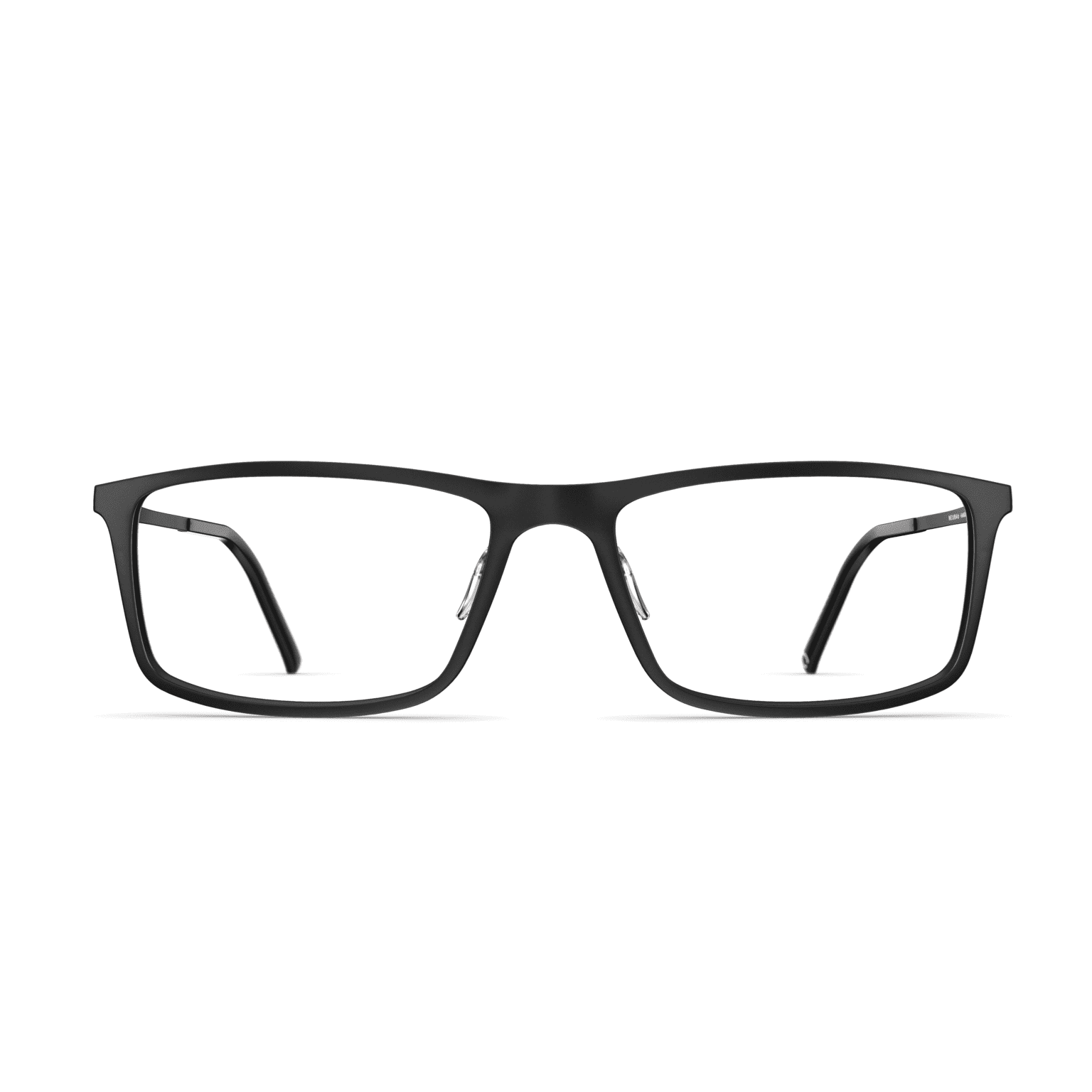 Herrenbrille Neubau Tom II T151 in schwarzem rechteckigem Rahmen, moderne und minimalistische Optik.