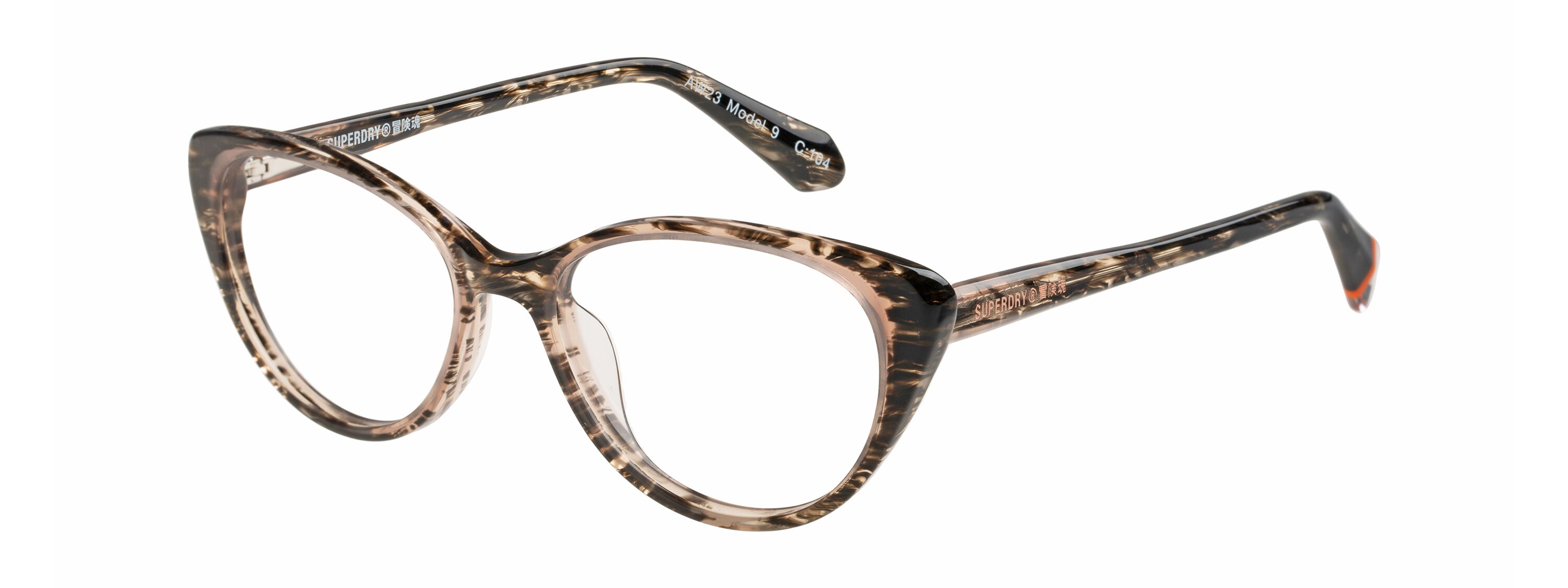 Superdry 993082 Damenbrille in Fuchsia mit eckigem Vollrand-Design und 48 mm Glasbreite