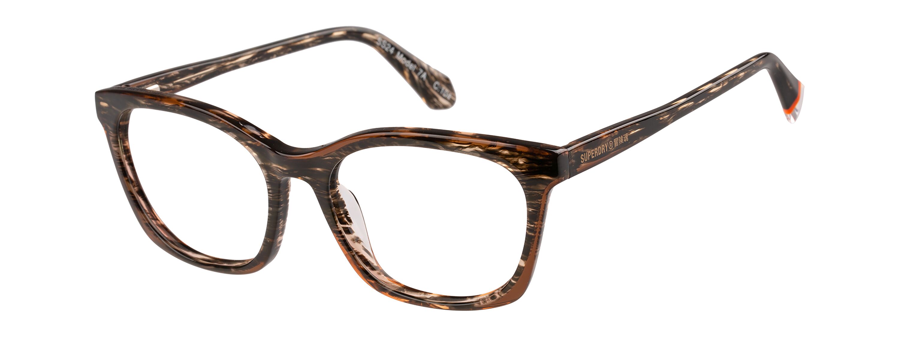 Superdry Superdry 993084-10 51-17 Superdry 993084 Damenbrille in grünem Kristallrahmen mit Cat-Eye-Design und blauen Gläsern