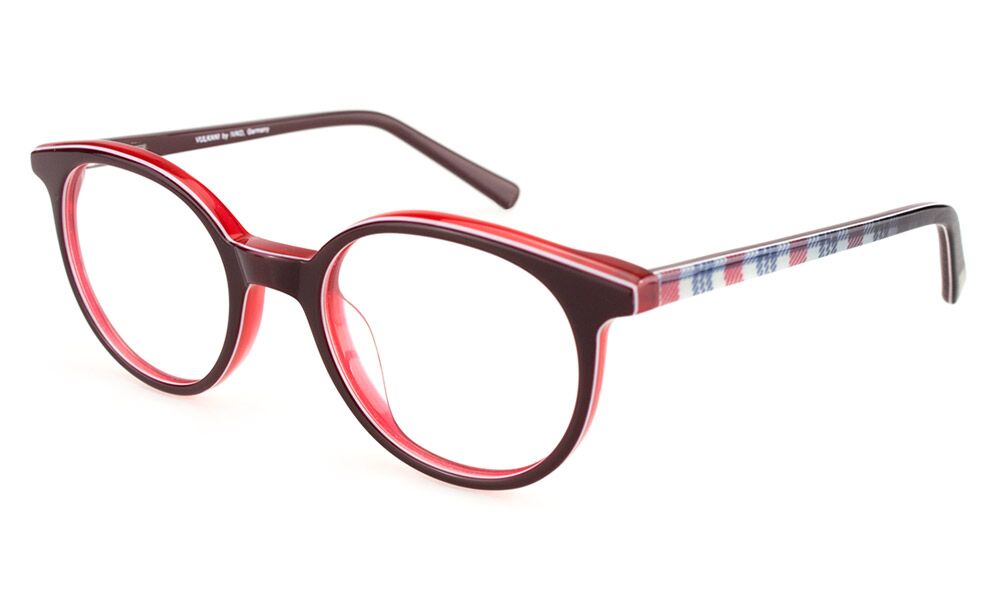 VI 308 411 43-18 Vulkani VI 308 411 Kinderbrille Rot - Vollrandfassung in Panto-/Rundform aus Acetat