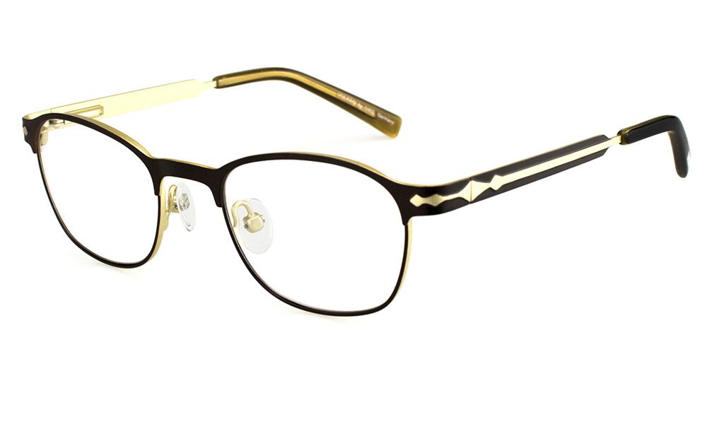 VI 313 423 45-17 Vulkani VI 313 423 Kinderbrille Braun - rechteckige Vollrandfassung aus Edelstahl