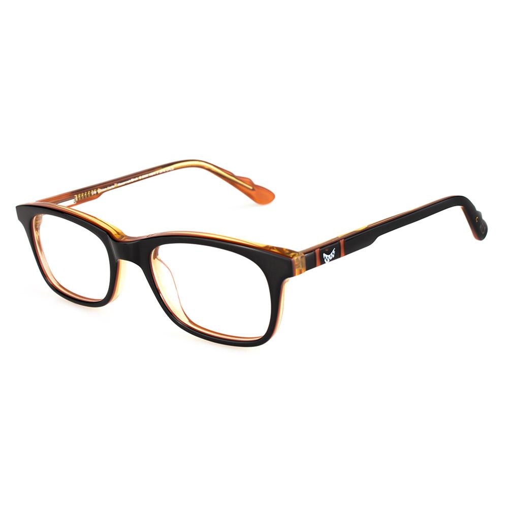 Kinderbrille IVKO DWK41 Die wilden Kerle, schwarzes und orangefarbenes Gestell.