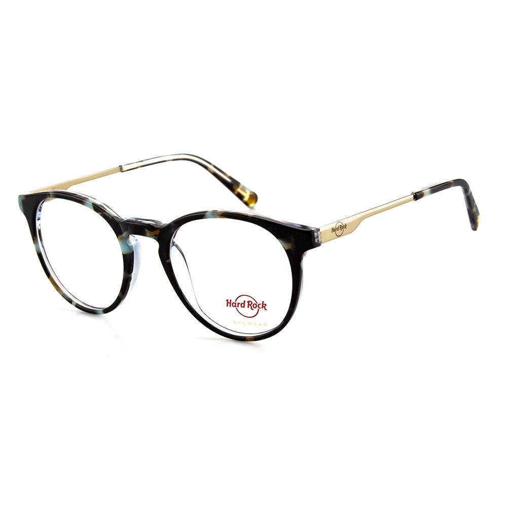 Unisexbrille Hard Rock von IVKO HR 35 mit runden, schwarzen Rahmen und goldenen Akzenten. Ideal für stilvolle Träger.