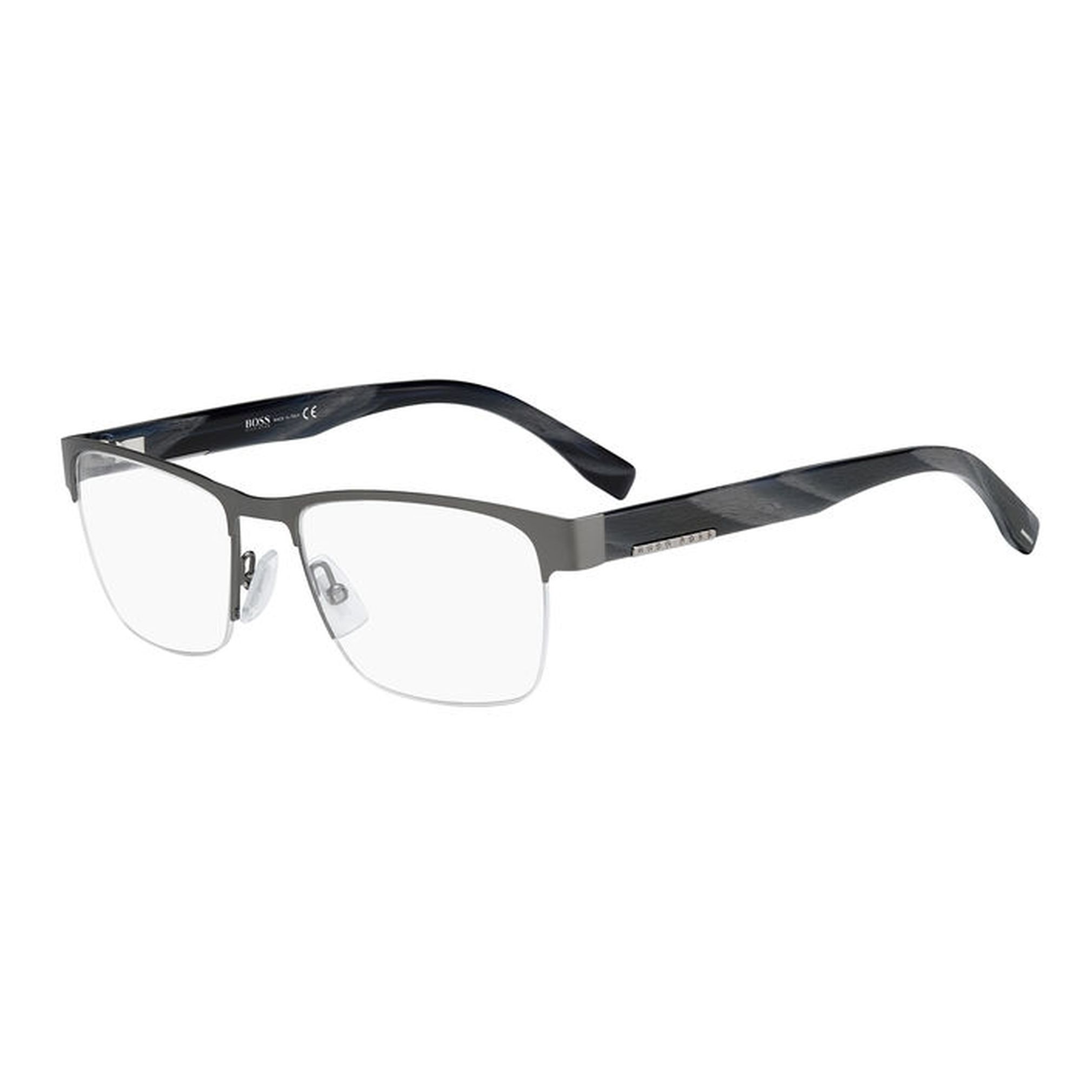 Hugo Boss 683 3xq Matte Dark Ruthenium Grey Horn 1