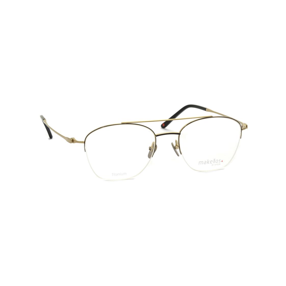 Elegante Herrenbrille Makellos ME 1057, schmale goldene Metallfassung und klare Gläser.