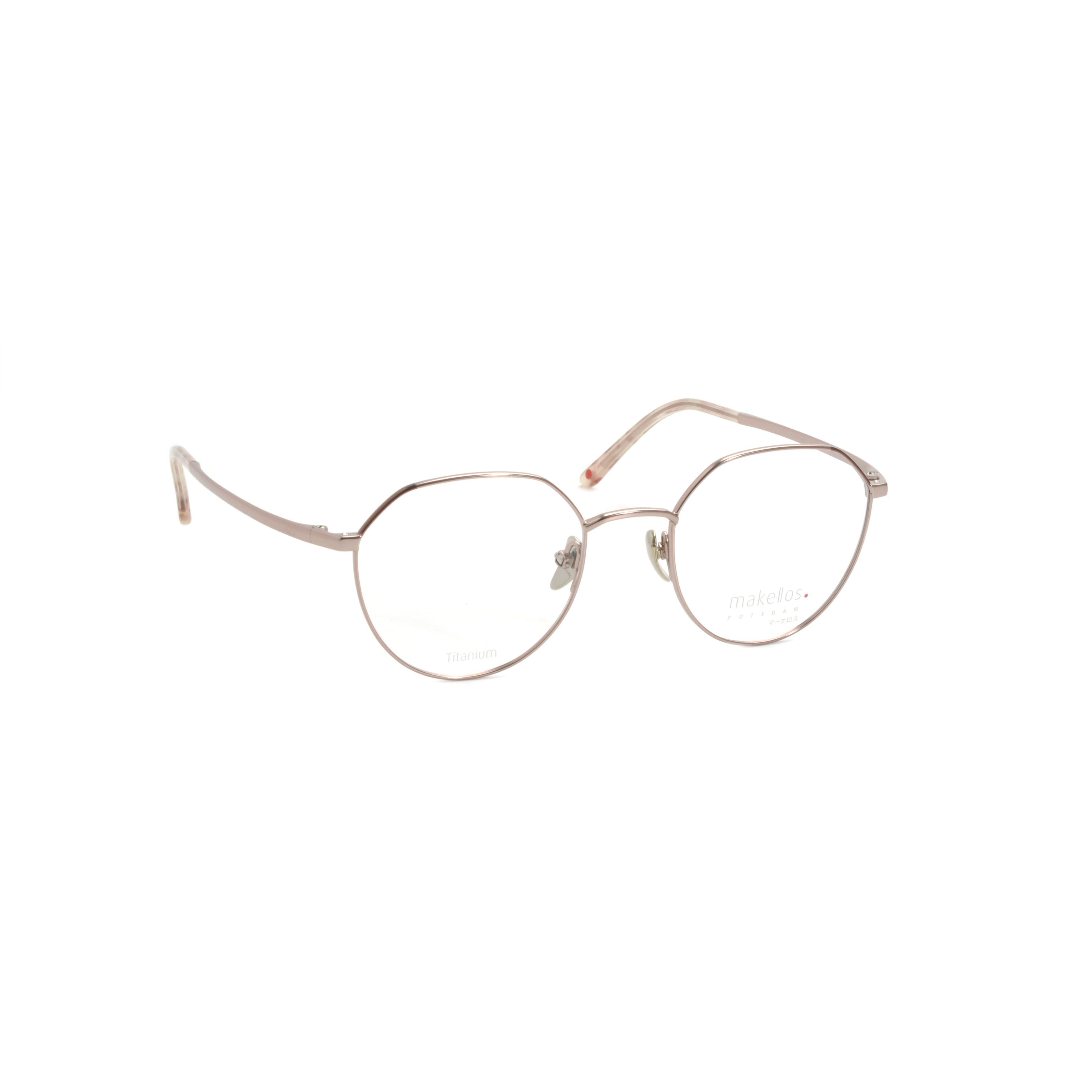 Damenbrille Makellos ME 1068 mit rundem, goldfarbenem Metallgestell.