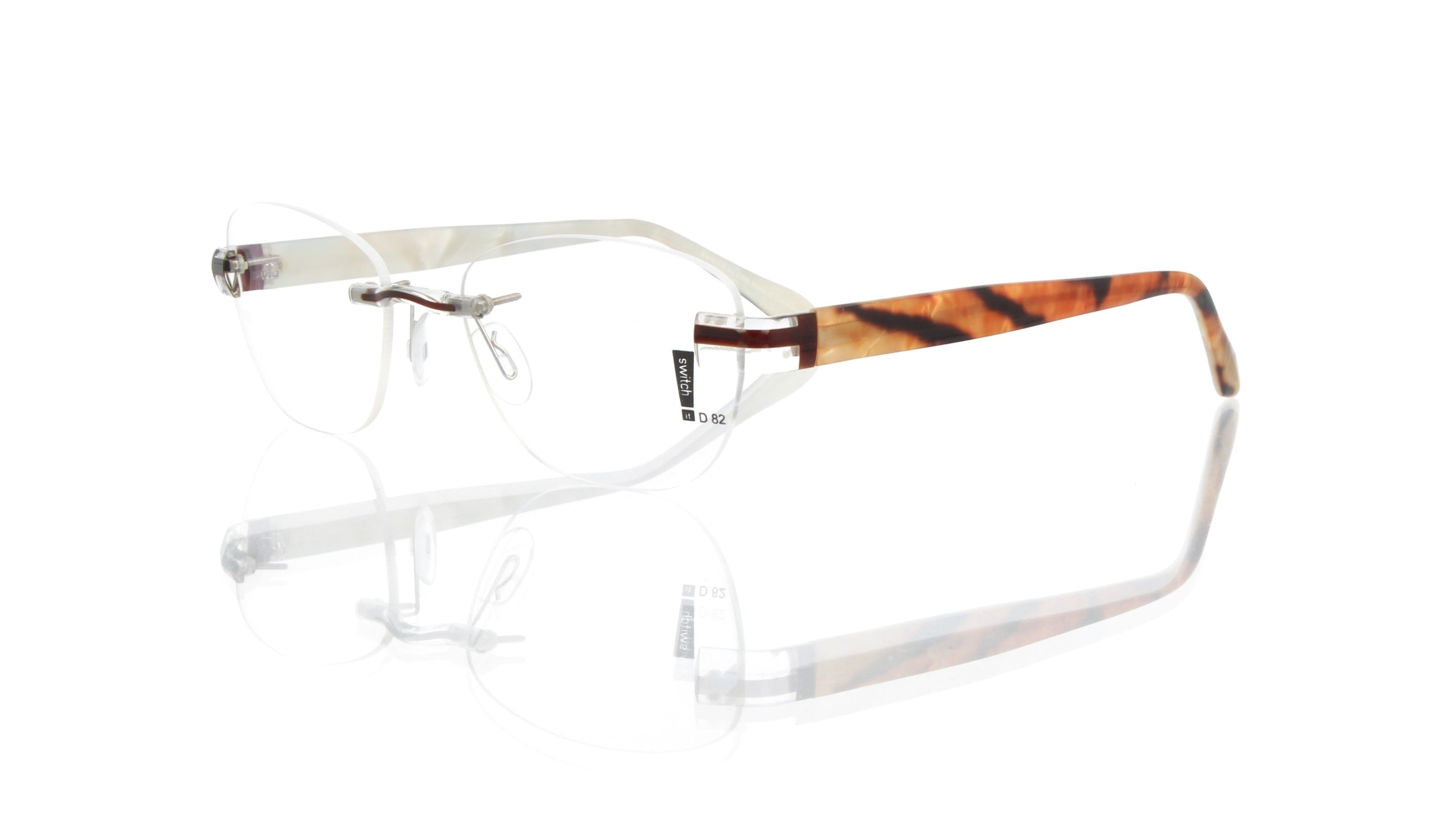 Switch It Garnitur 0238a Damenbrille Orange Gold Braun Innen Perlmutt Tiger (2)