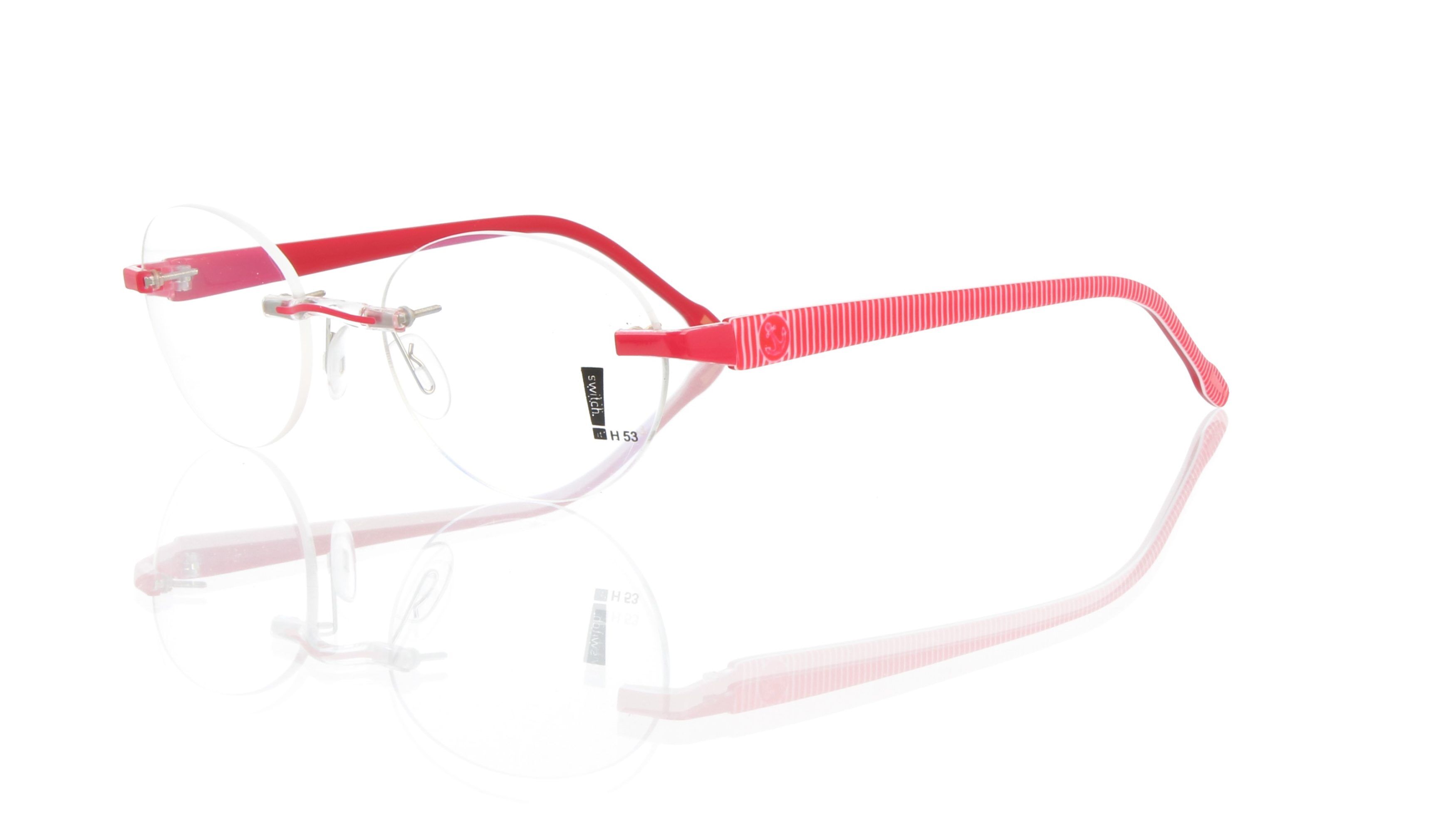 Switch It Garnitur 2465 Damenbrille Rot Weiß Innen Rot Anker (2)