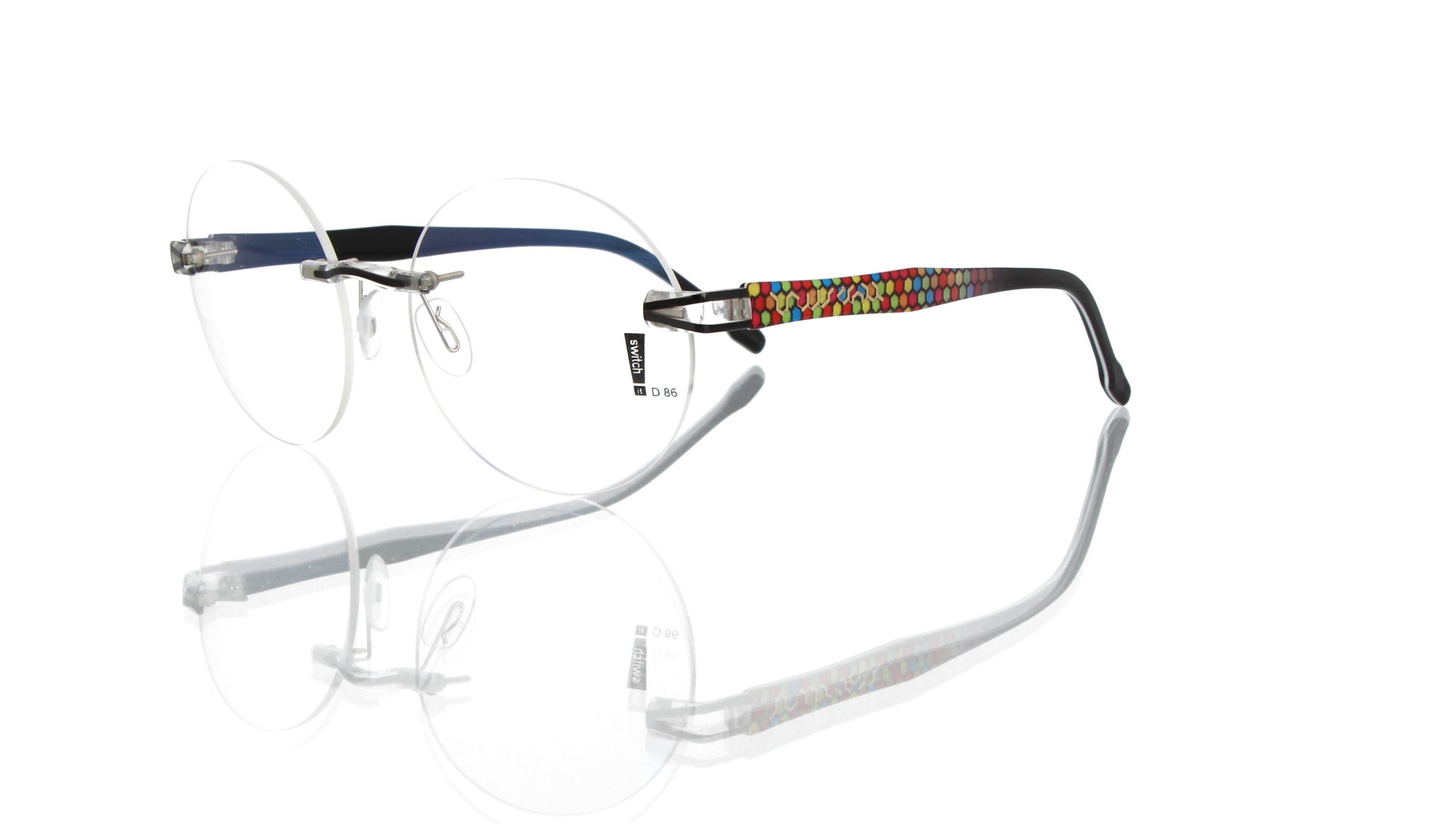 Switch It Garnitur 2475 Damenbrille Schwarz Dekor Punkte Bunt Gold (2)