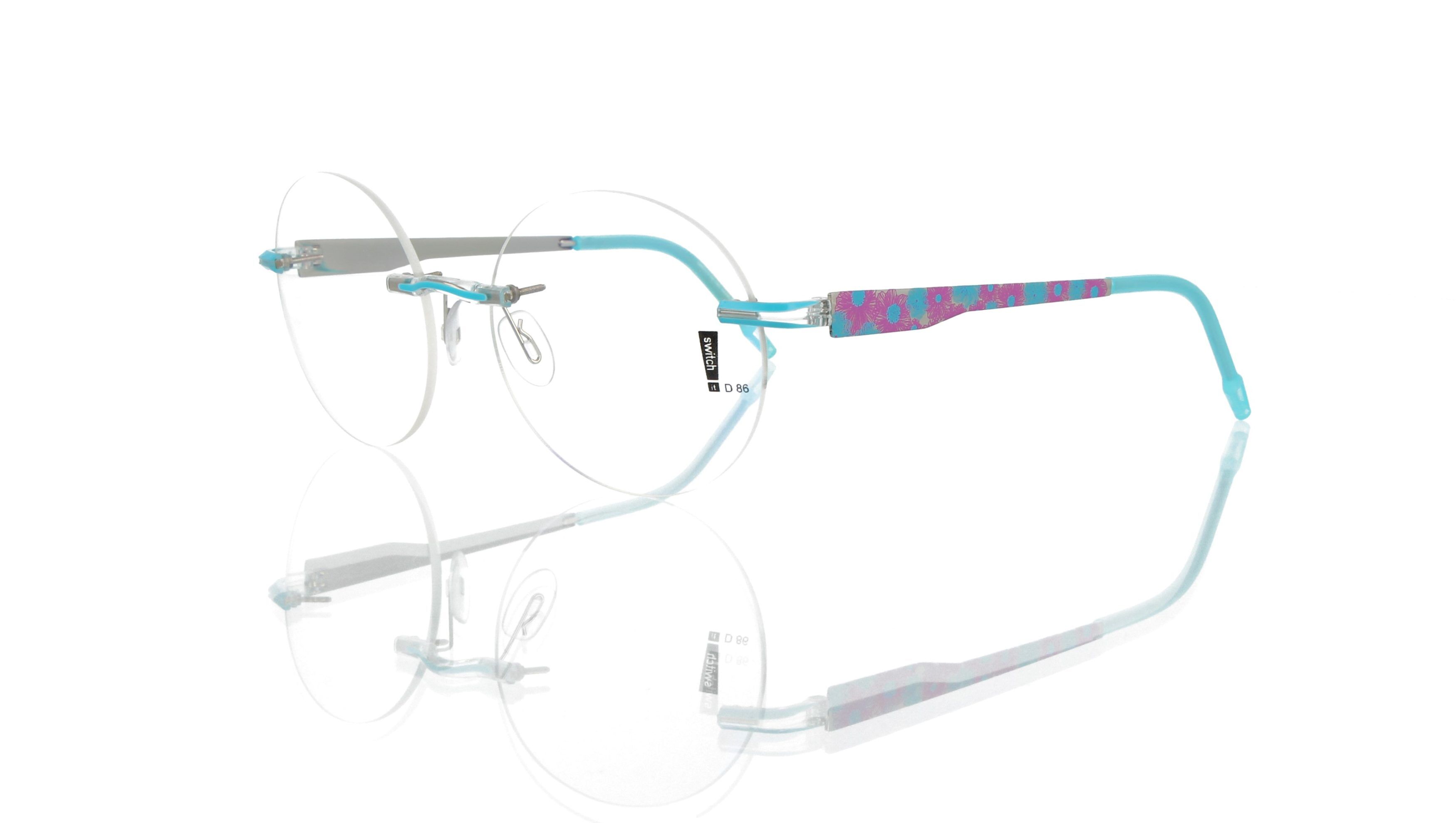 Switch It Garnitur 3331 Damenbrille Palladium Türkis Rosa (2)