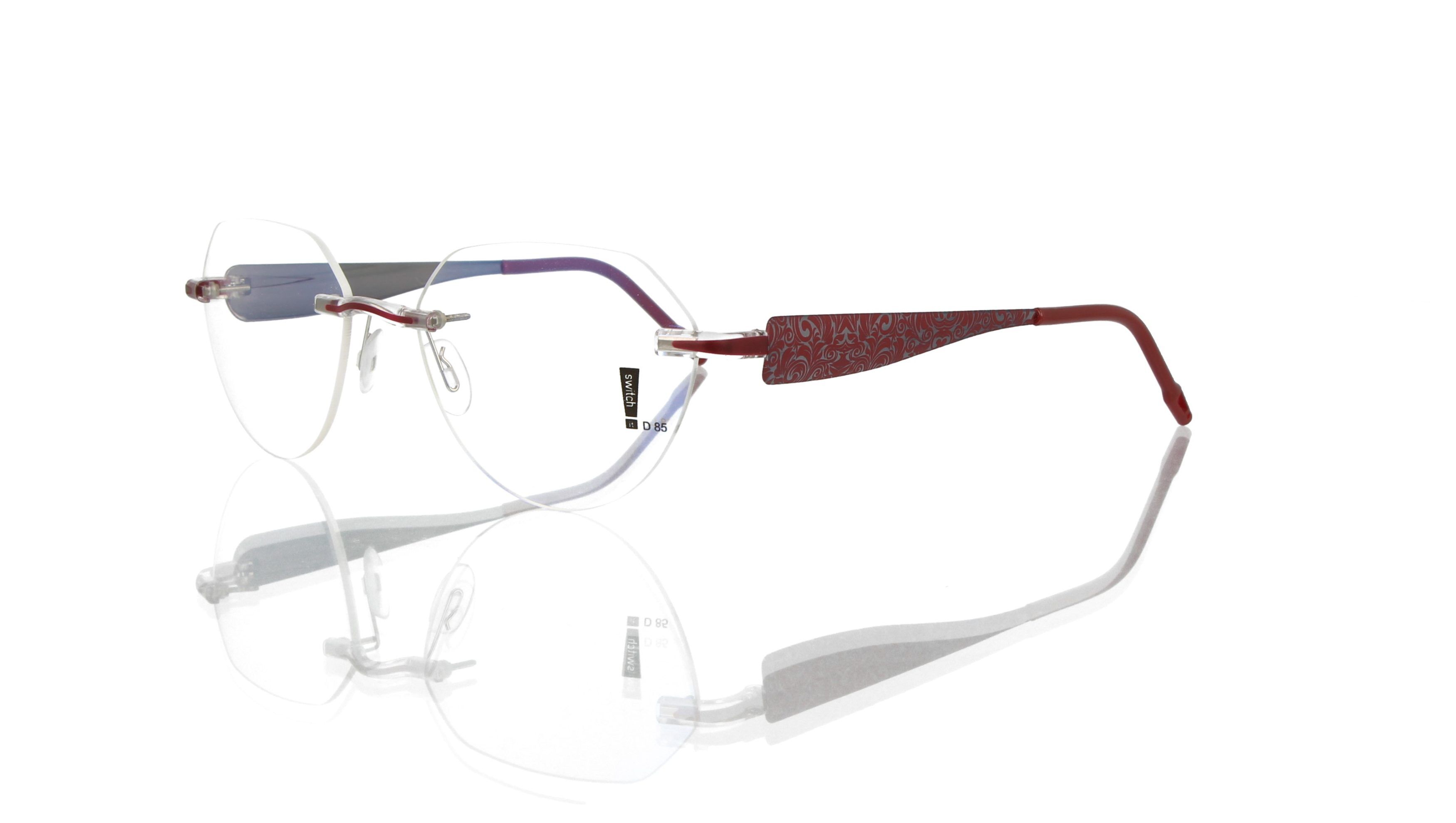 Switch It Garnitur 3347 Damenbrille Ruthenium Dunkelrot Innen Ruthenium (2)