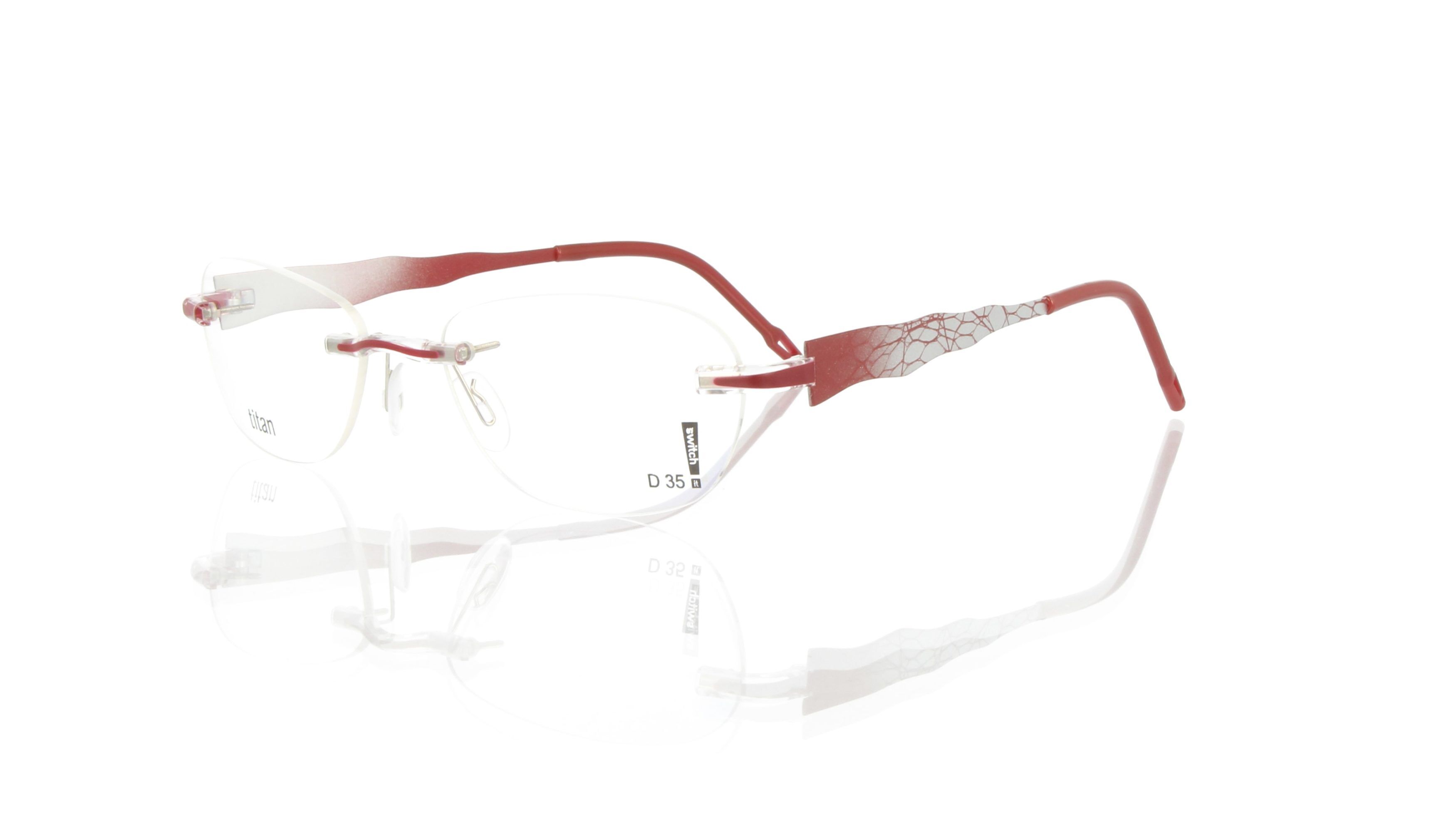 Switch It Garnitur 3355 Damenbrille Dunkelrot Silber Netz (2)