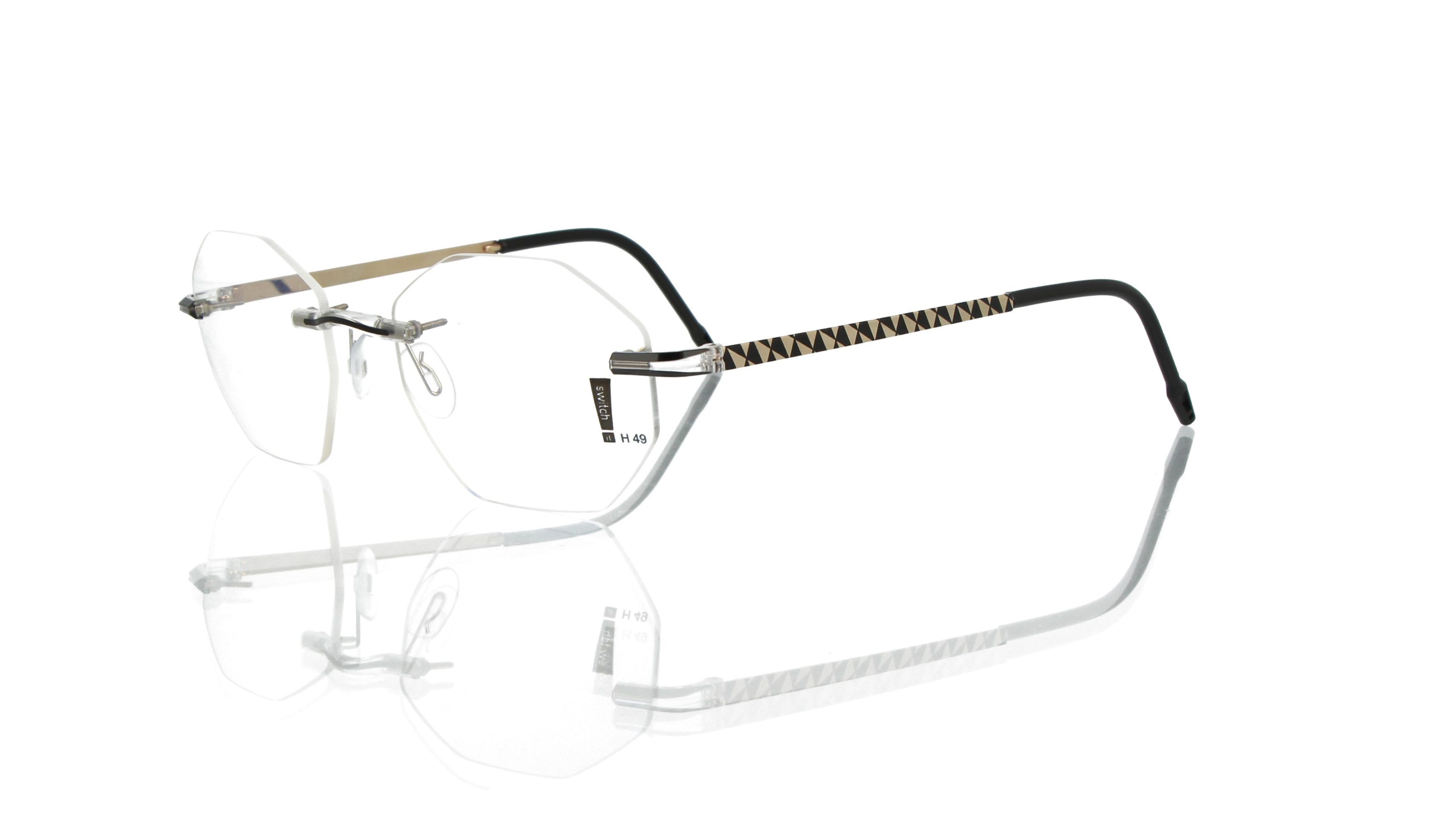 Switch It Garnitur 7026 Damenbrille Gold Schwarz Innen Gold (2)