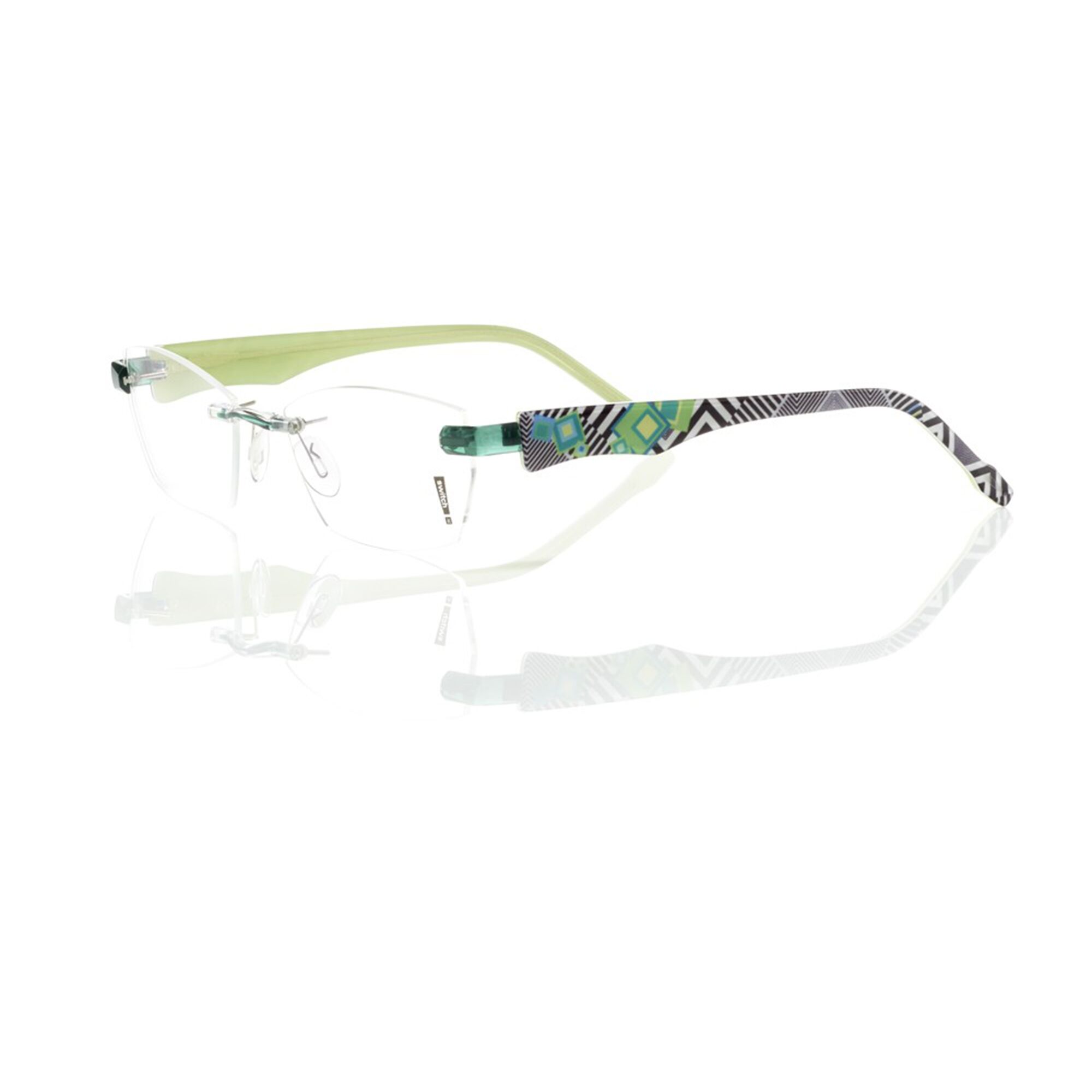 Switch It Garnitur 2248 Damenbrille Schwarz Weiss Kariert