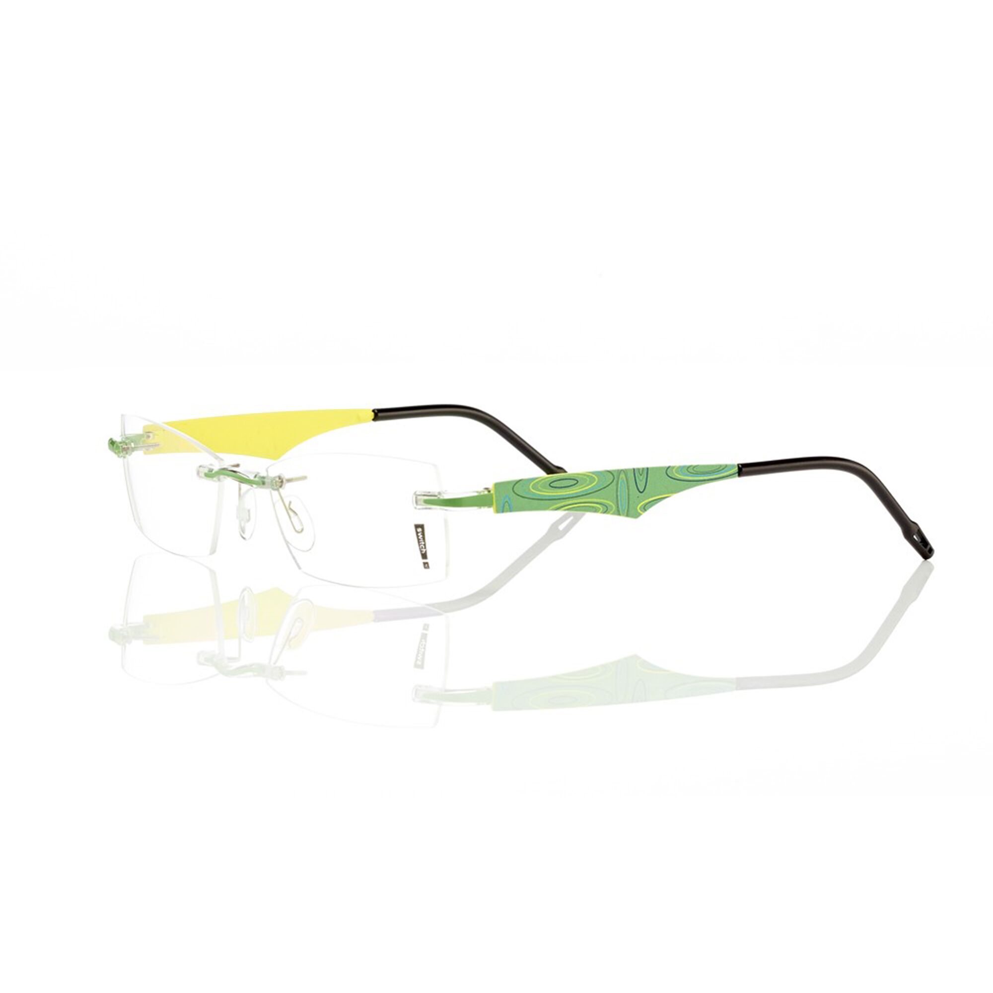 Switch It Garnitur 3151 Damenbrille Gruen Kreismuster