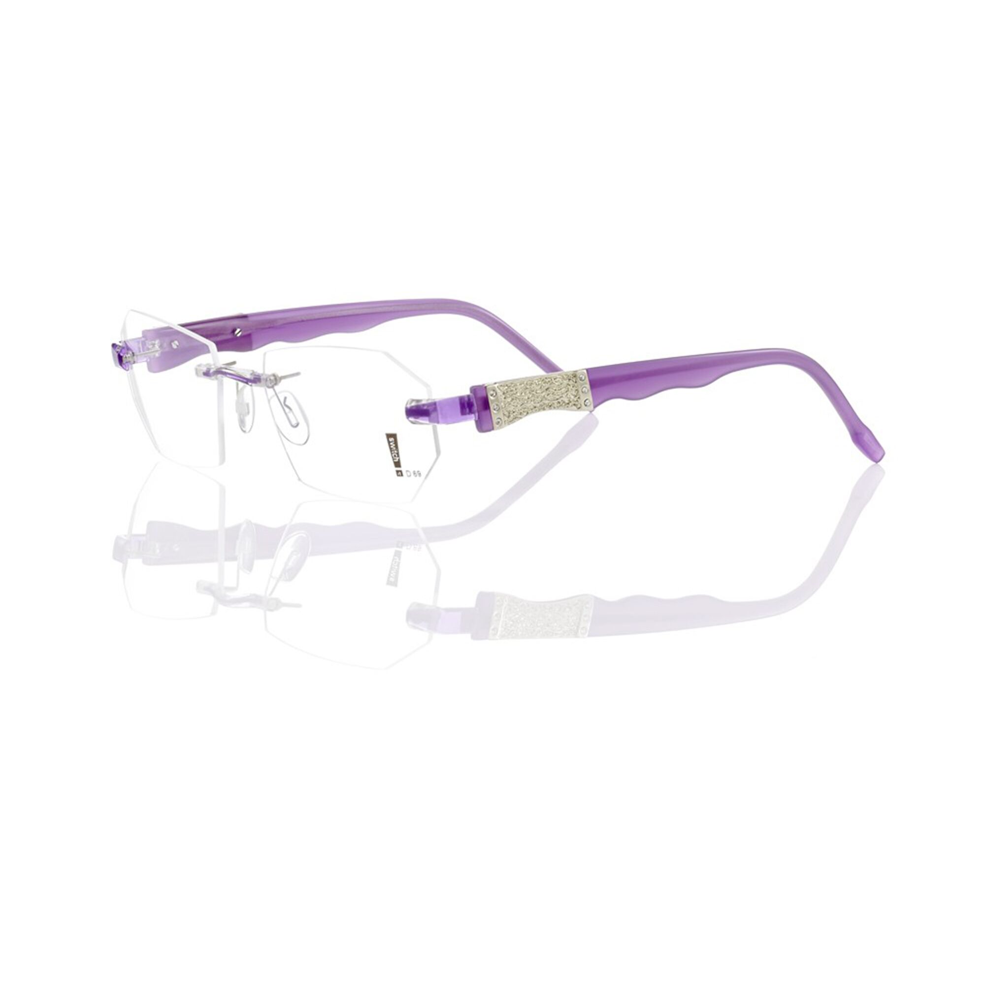 Switch It Sale 9085 Damenbrille Lila Edelstein Design