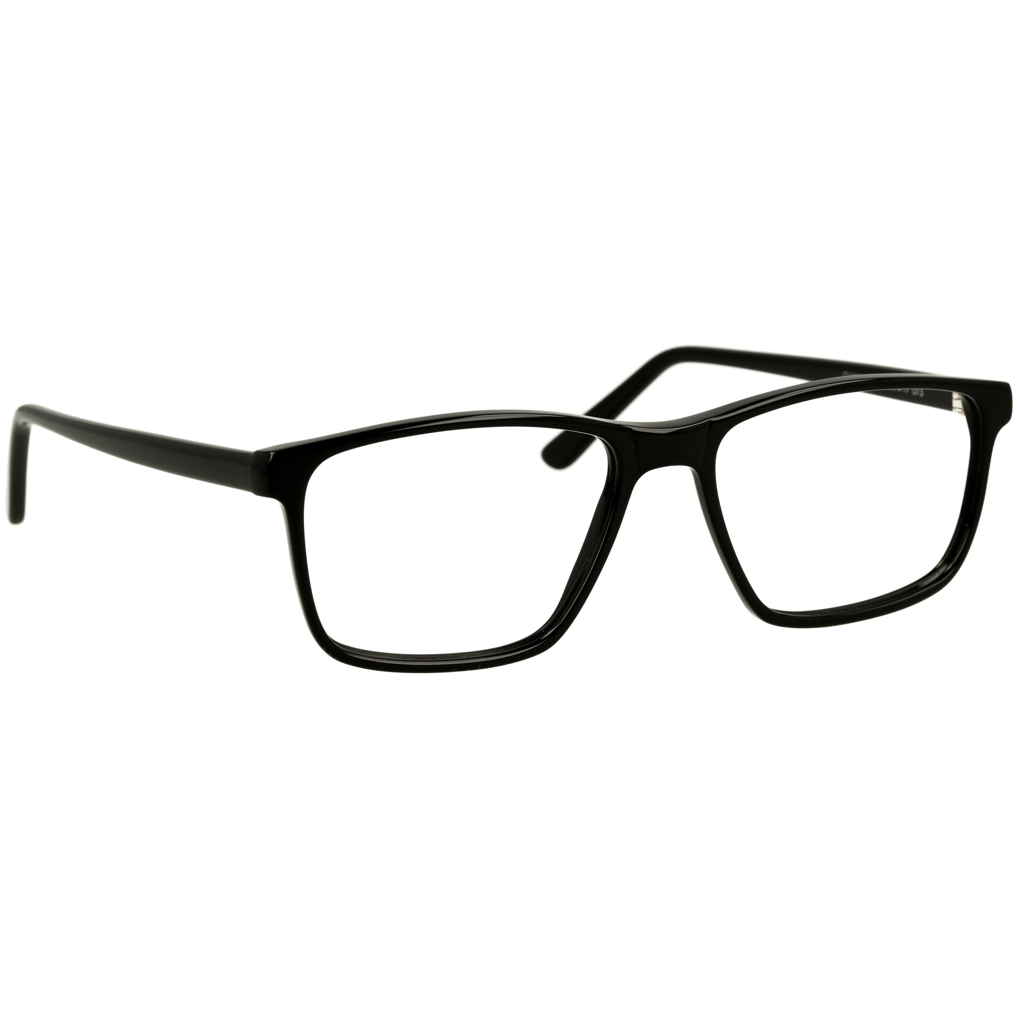 Herrenbrille Johann von Goisern JC212, rechteckiges schwarzes Gestell, modernes und schlichtes Design.
