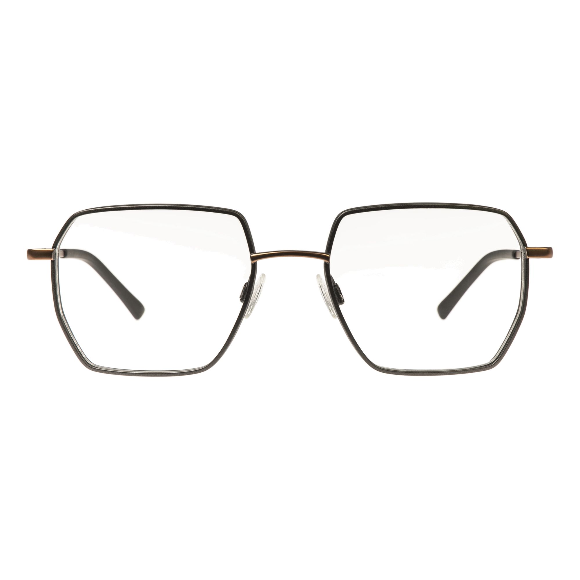 Modell Eigensign 5400 Unisexbrille mit eckigem Metallrahmen in Grau.