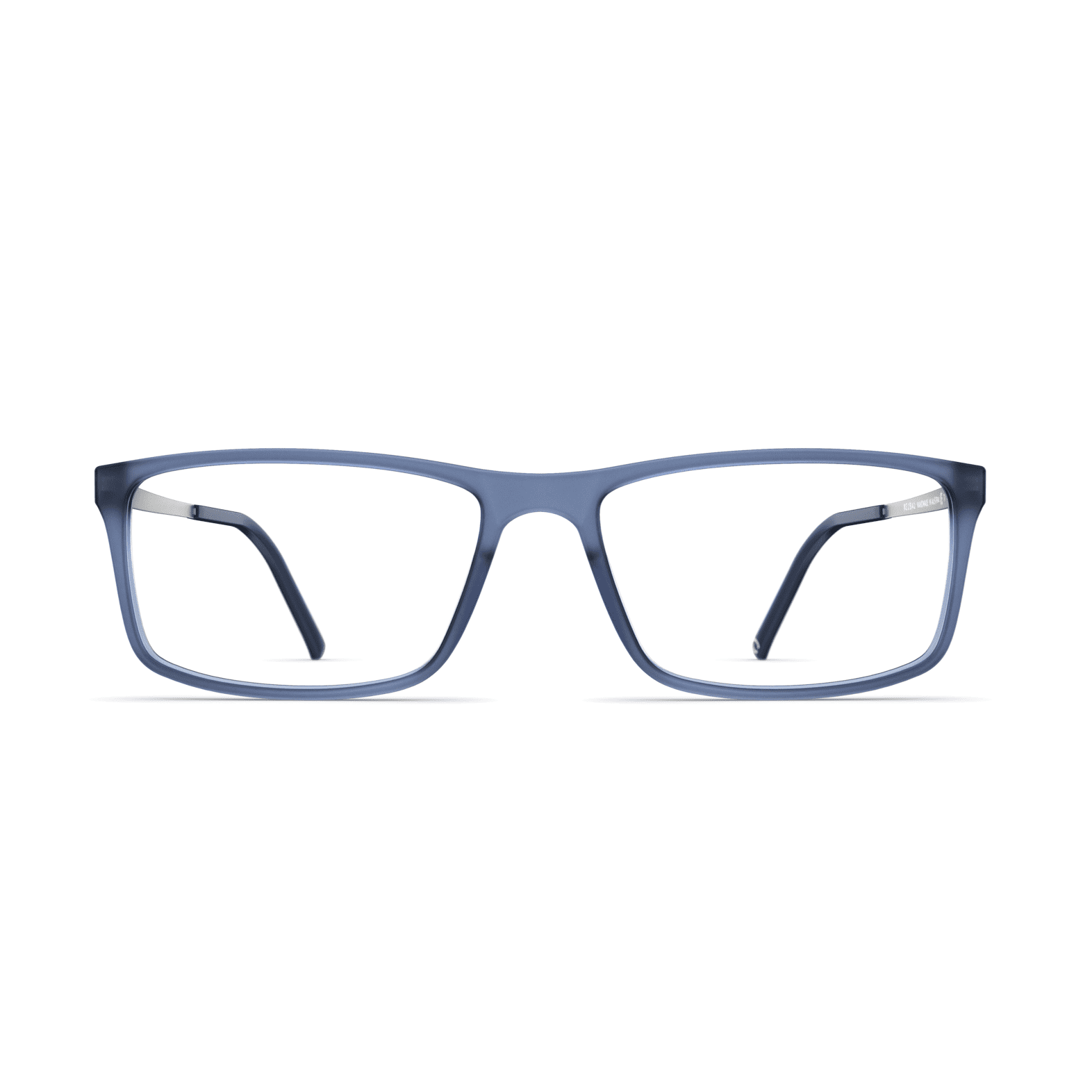 Frontansicht der Herrenbrille Neubau Karl T133 in blauem Rahmen mit rechteckiger Form, geeignet für einen modernen Look.