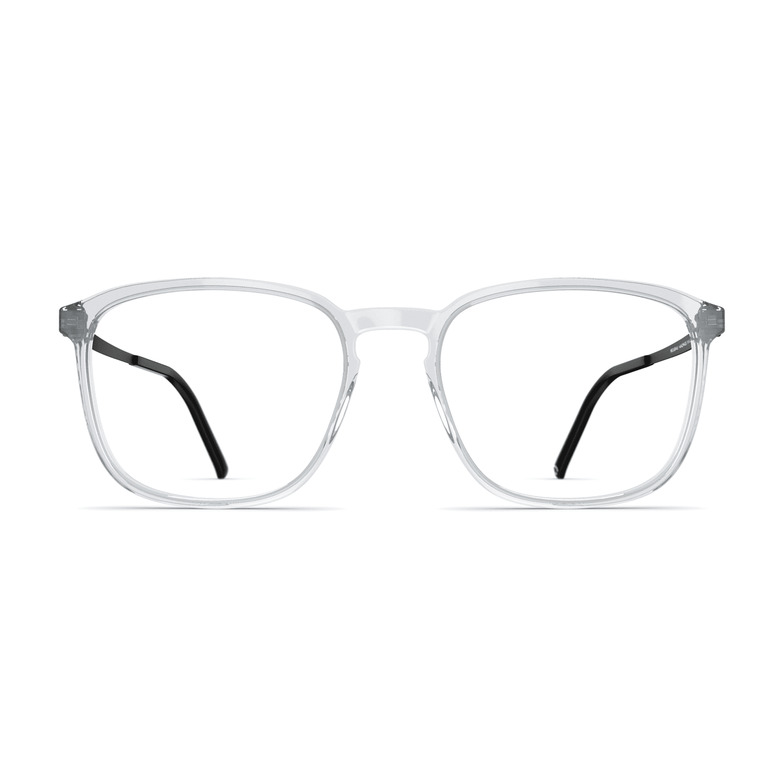 Herrenbrille Neubau Alex T153 in transparentem Rahmen mit schwarzem Bügel, modern und stilvoll für den täglichen Gebrauch.